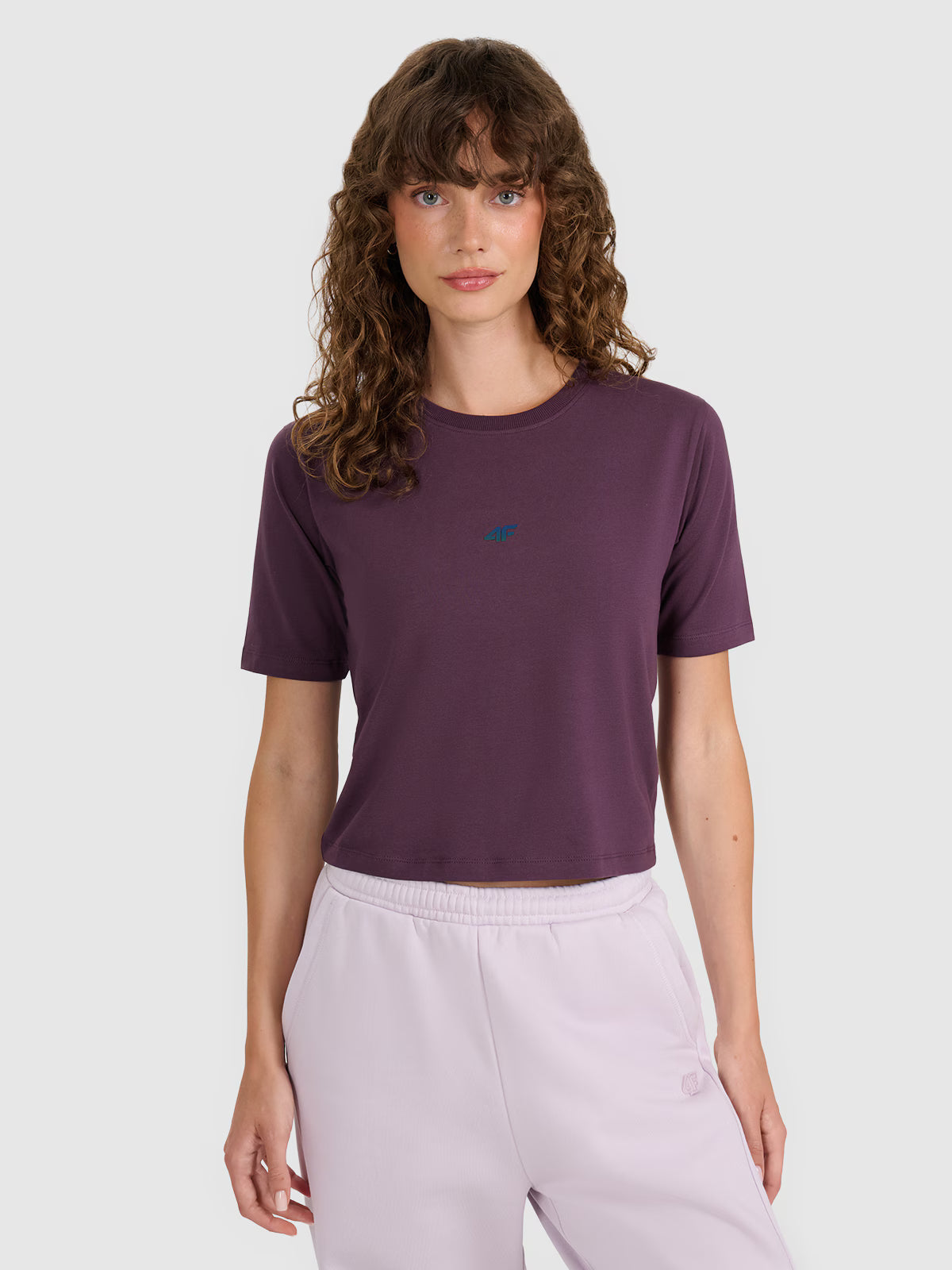 Crop-top slim gładki damski
