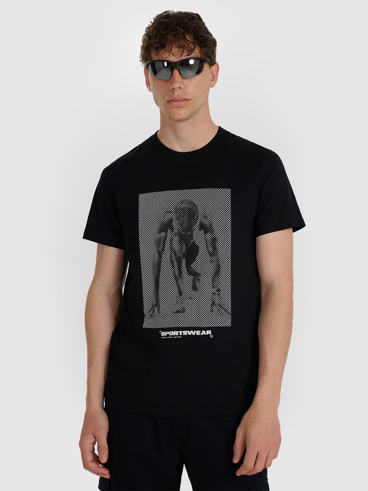 T-shirt regular z nadrukiem męski