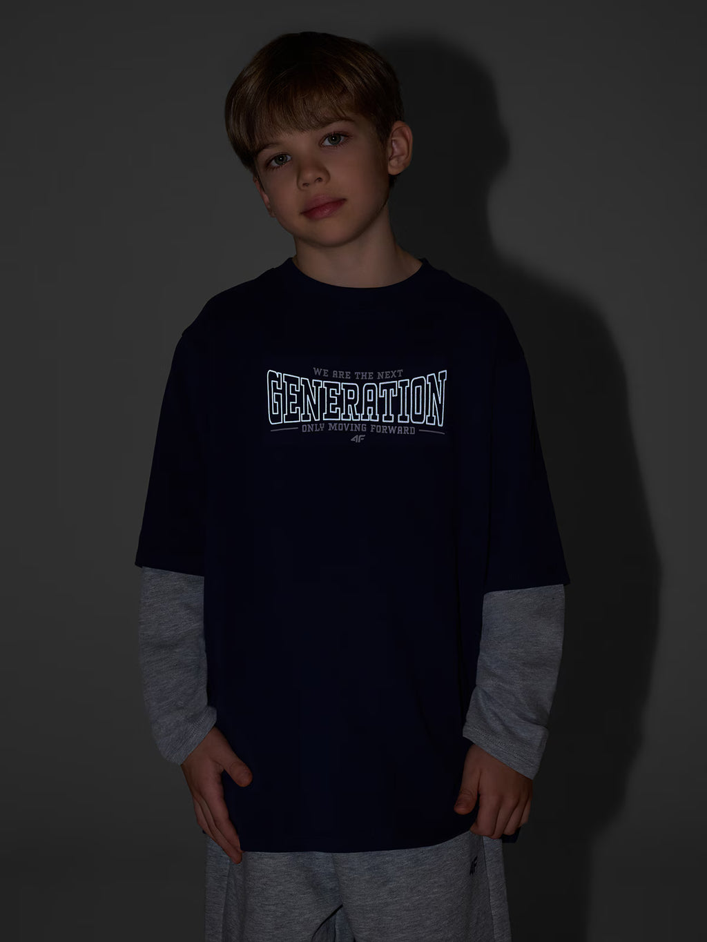 Longsleeve loose z nadrukiem chłopięcy