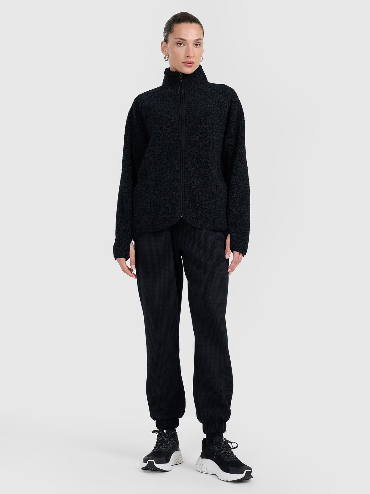 Polar sherpa ze stójką oversize damski