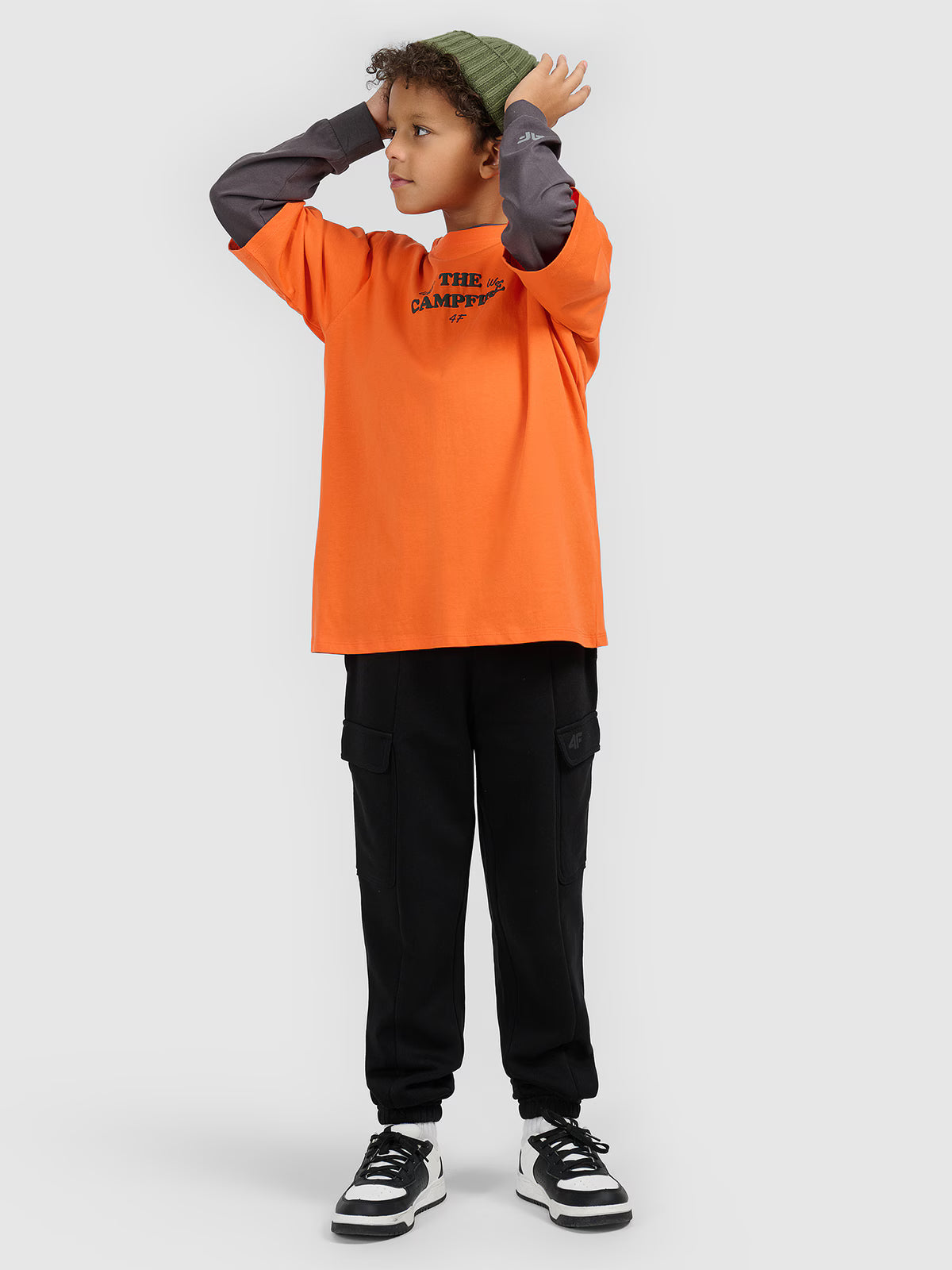 T-shirt loose z nadrukiem chłopięcy