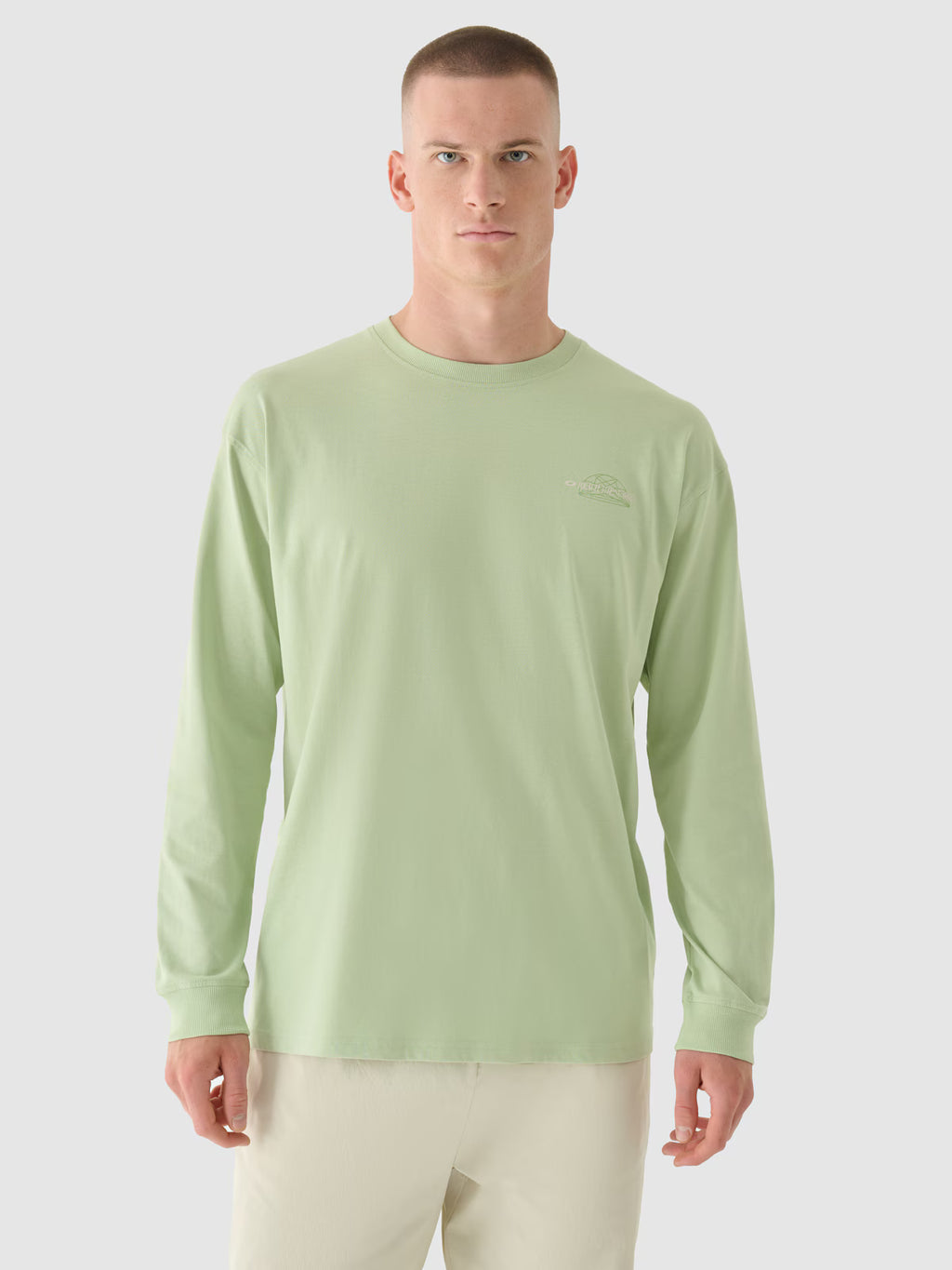 Longsleeve oversize z nadrukiem męski