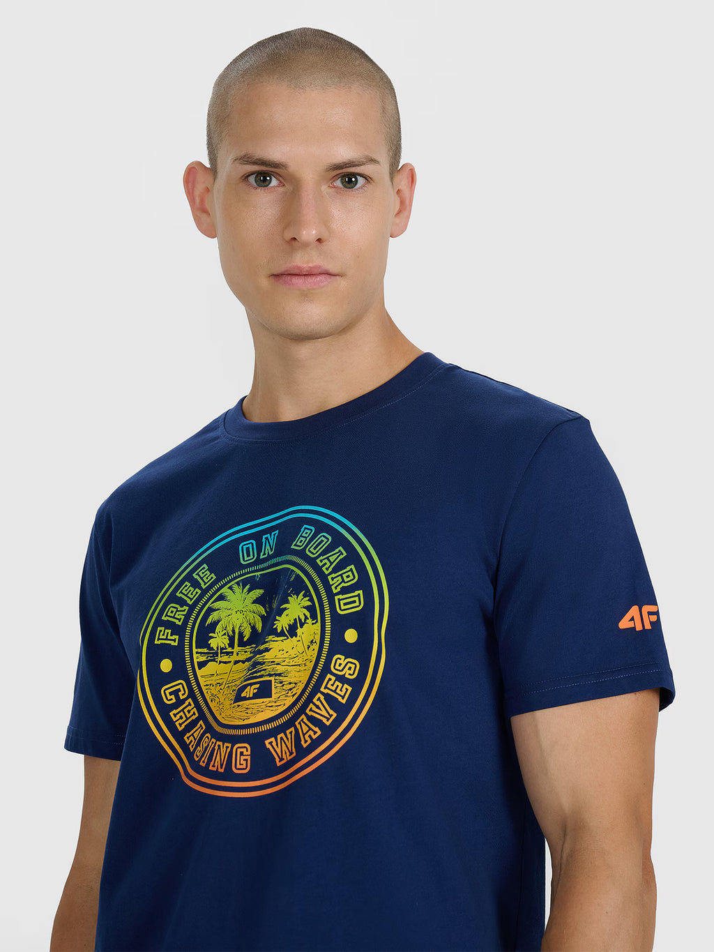 T-shirt regular z nadrukiem męski
