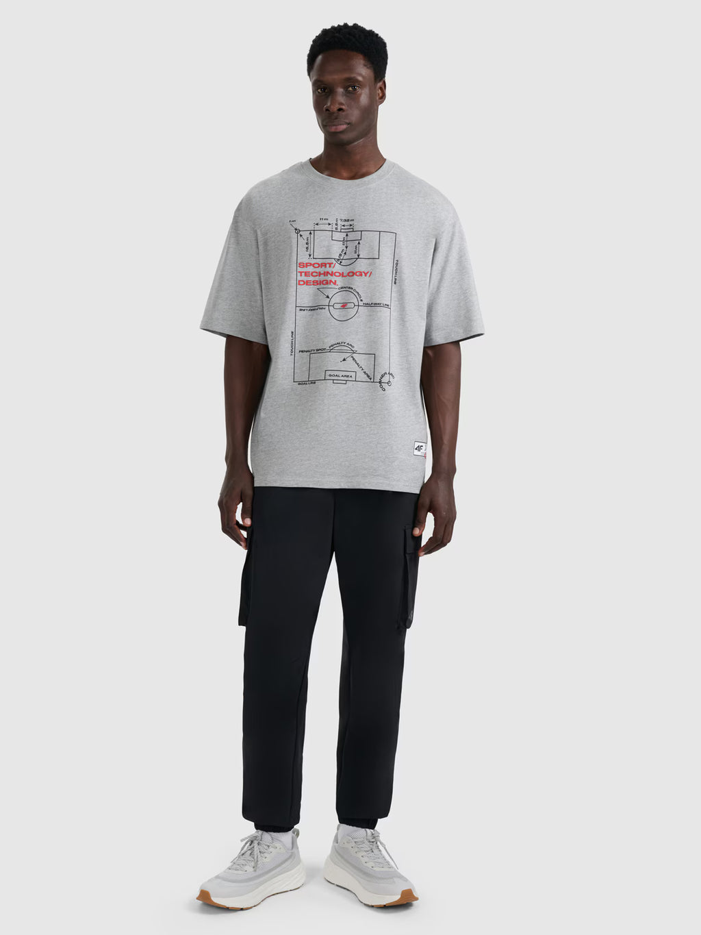 T-shirt oversize z nadrukiem męski