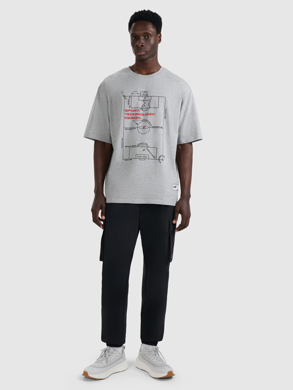 T-shirt oversize z nadrukiem męski