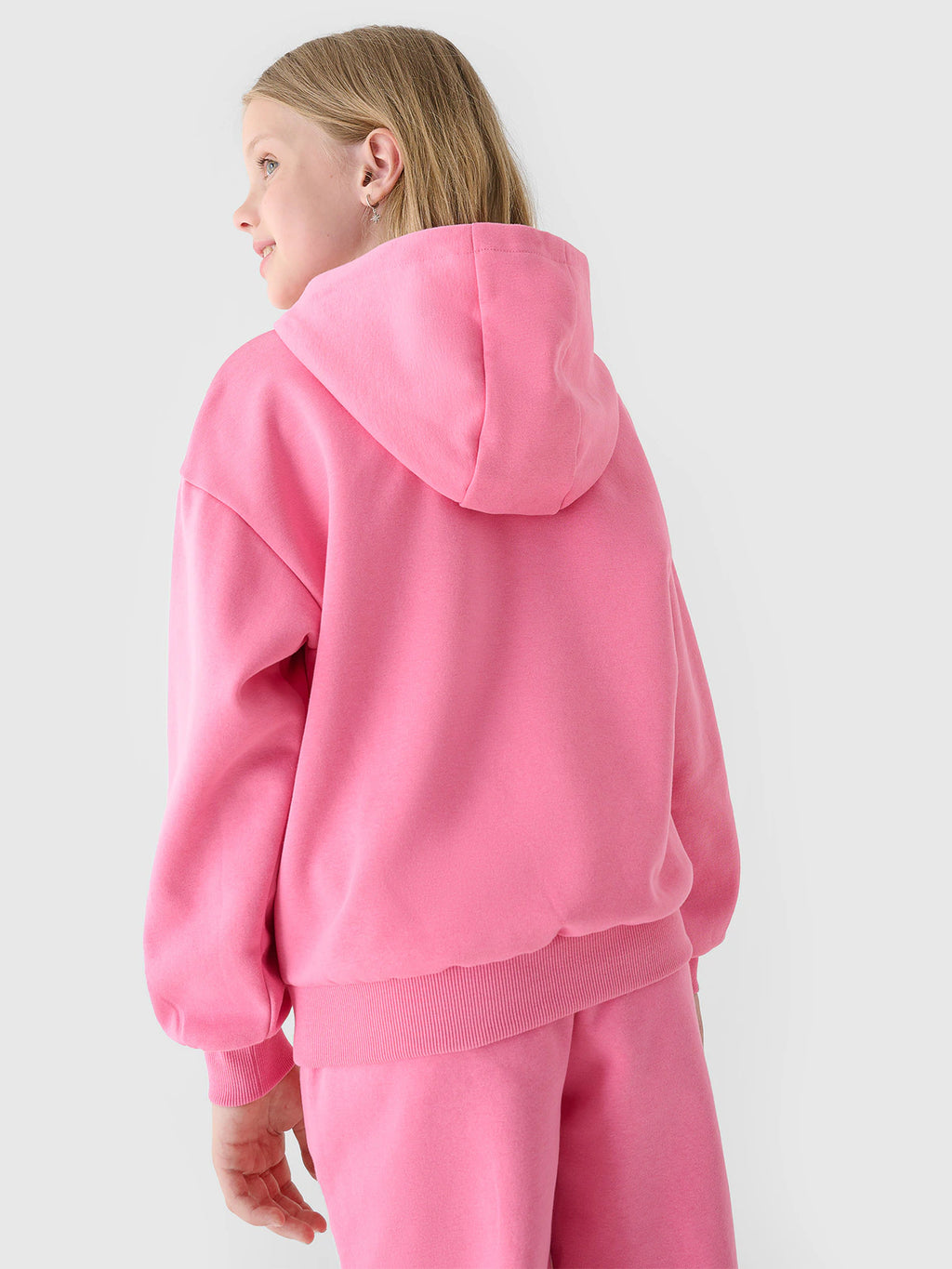 Bluza dresowa nierozpinana z kapturem dziewczęca