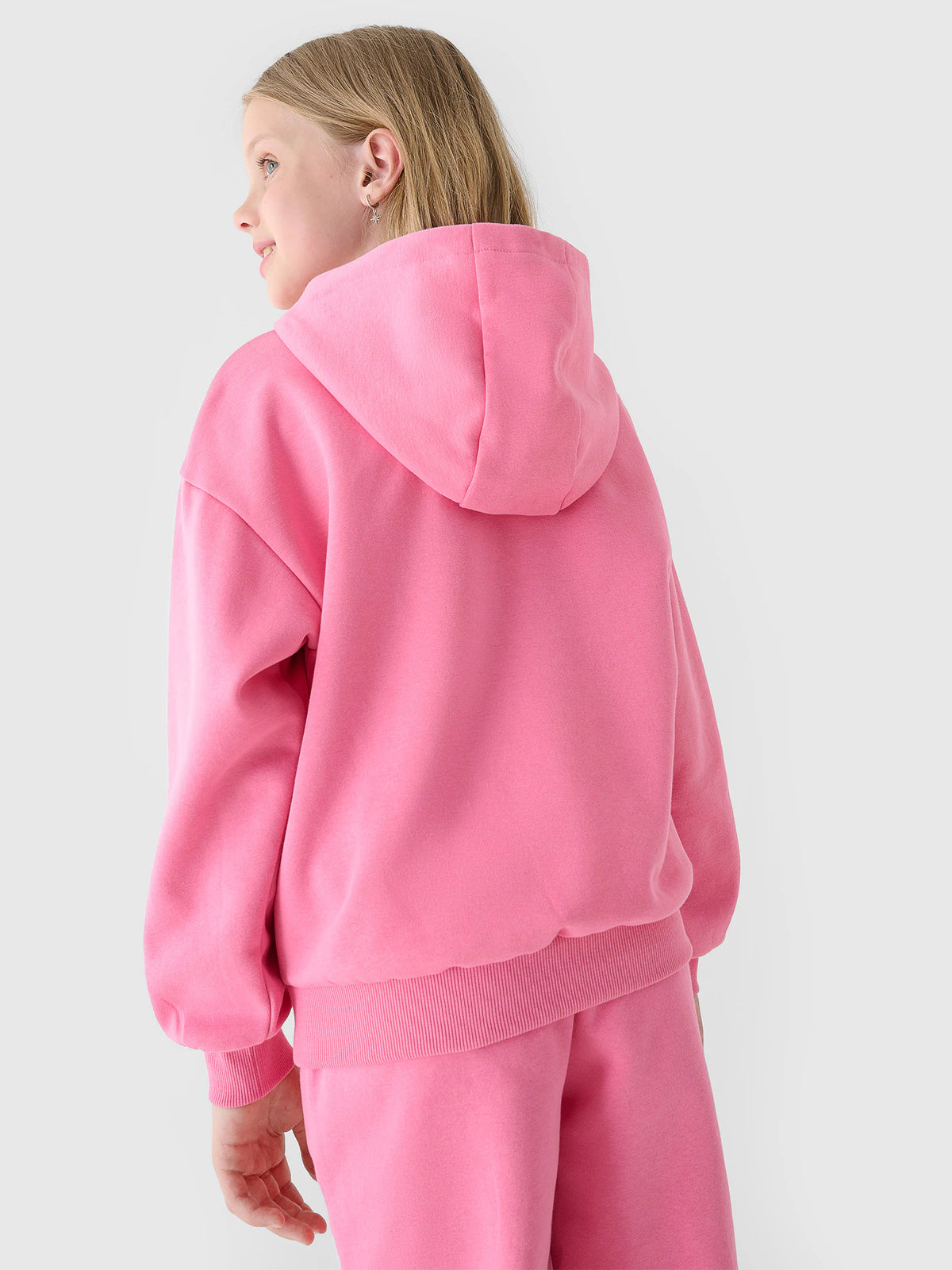 Bluza dresowa nierozpinana z kapturem dziewczęca
