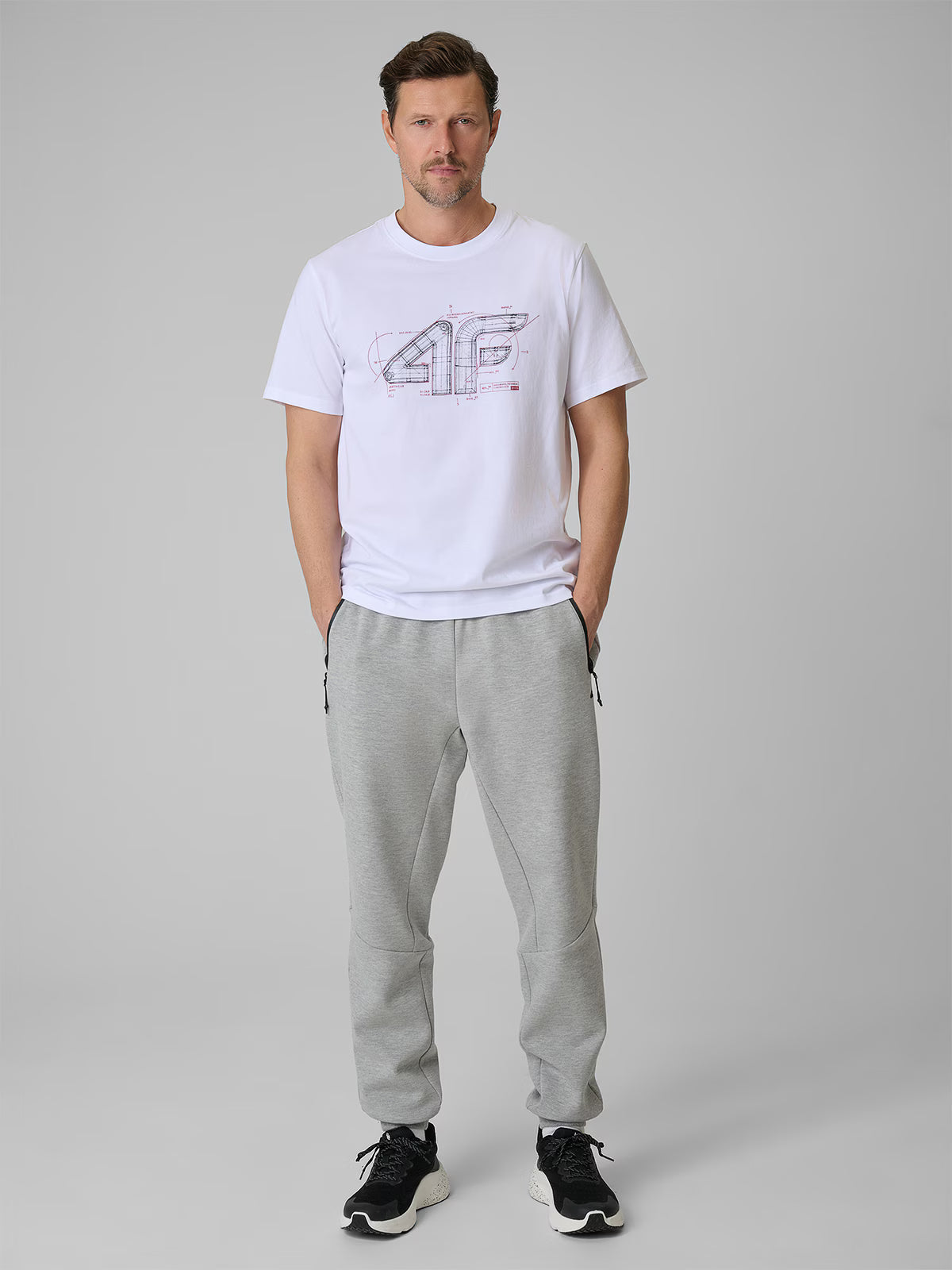 T-shirt regular z nadrukiem męski