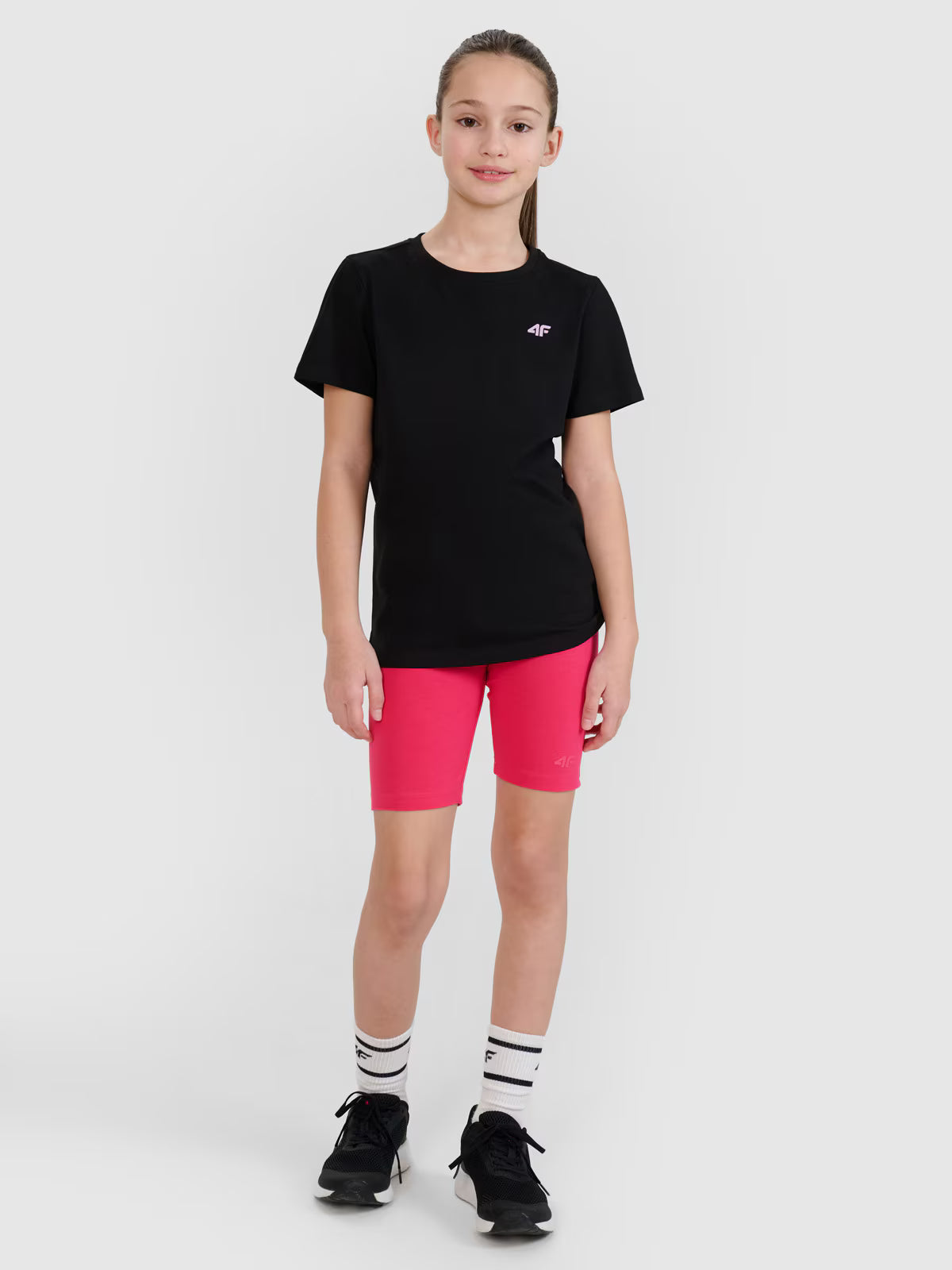 T-shirt regular gładki dziewczęcy