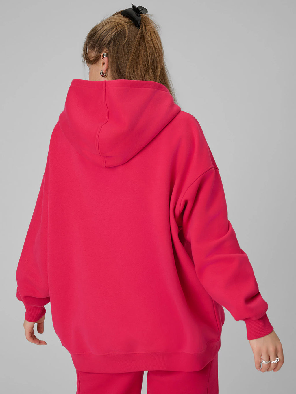 Bluza dresowa loose z kapturem damska