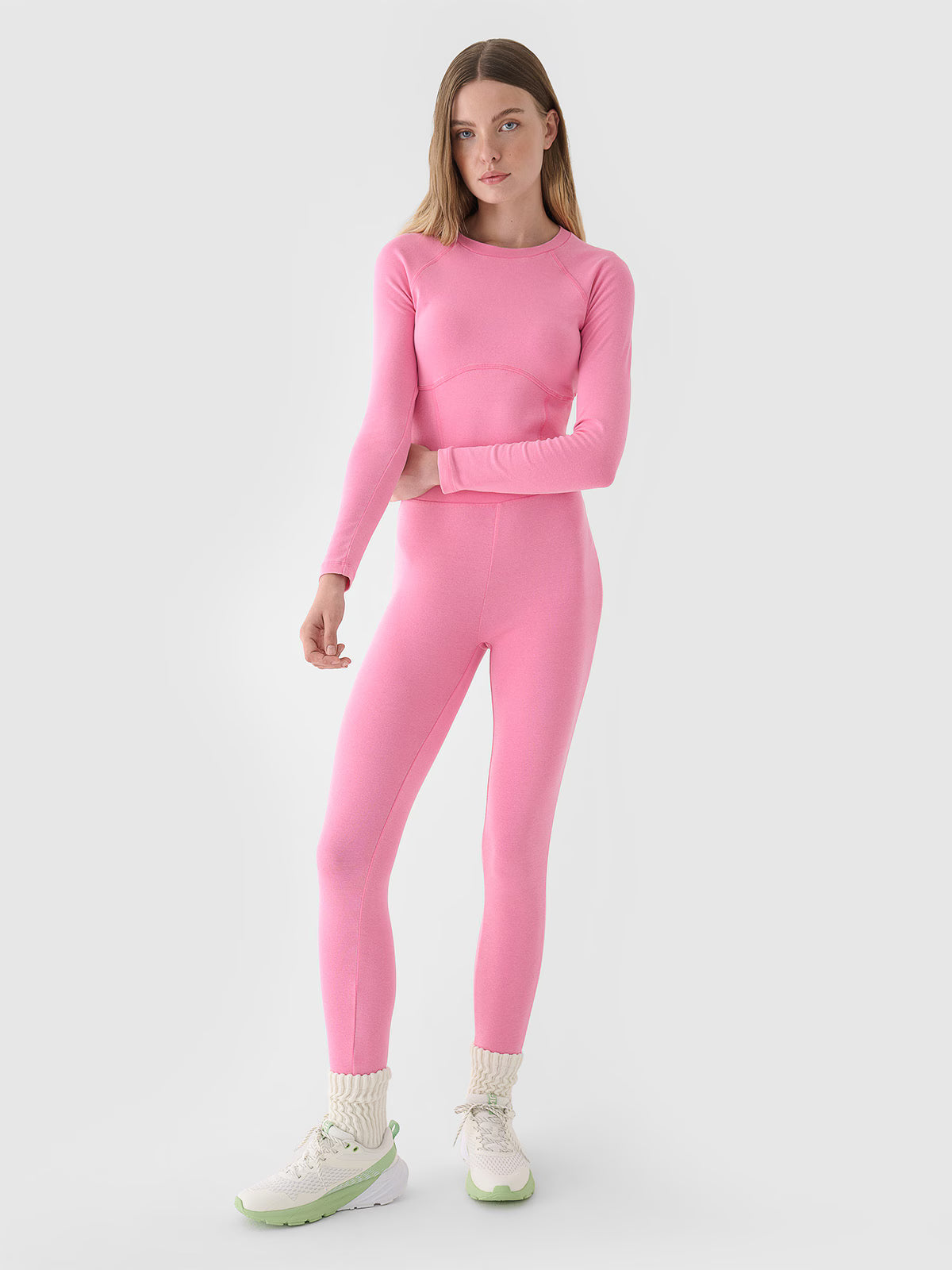 Longsleeve cropped gładki damski