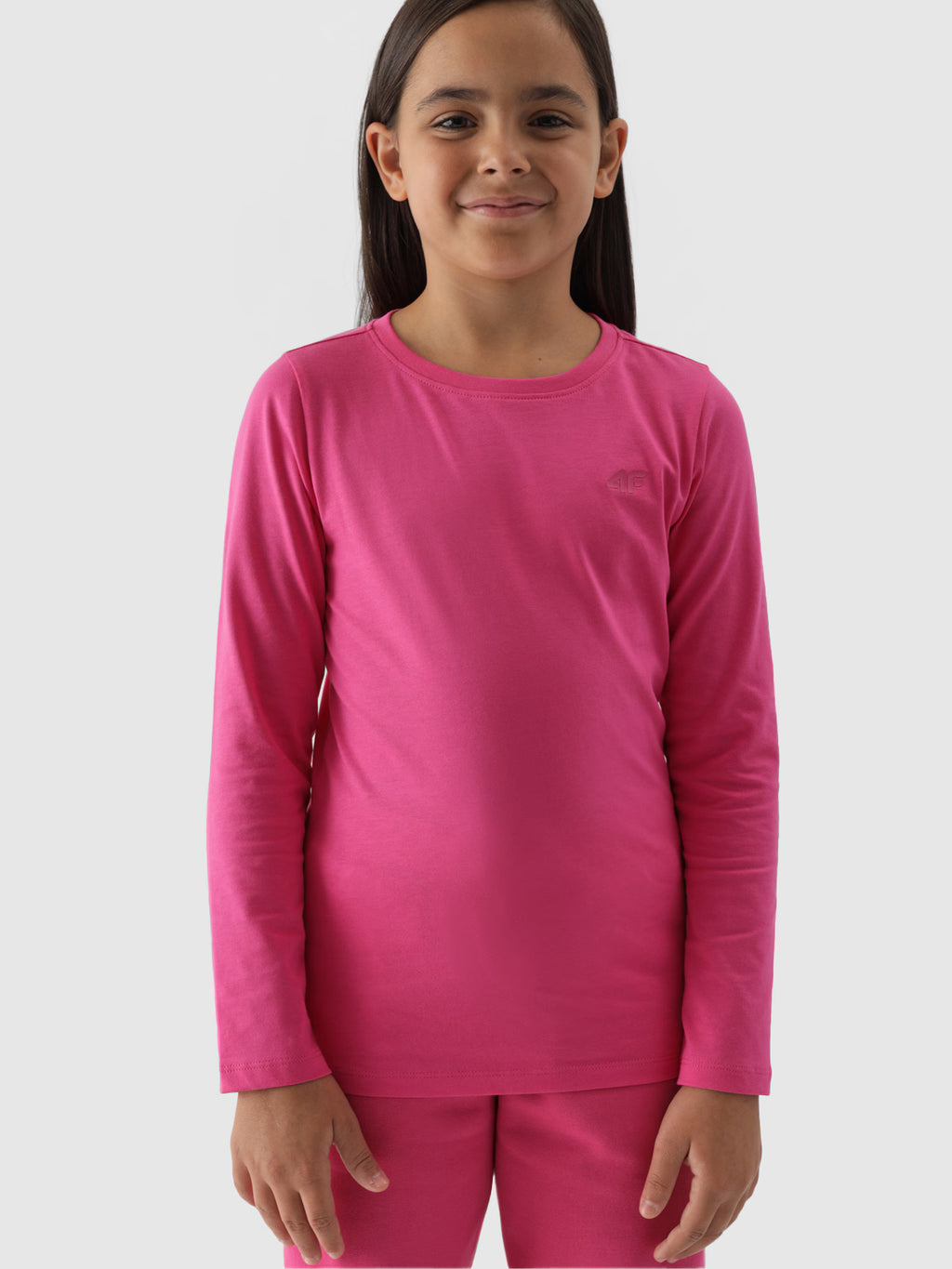 Longsleeve regular gladki dziewczęcy