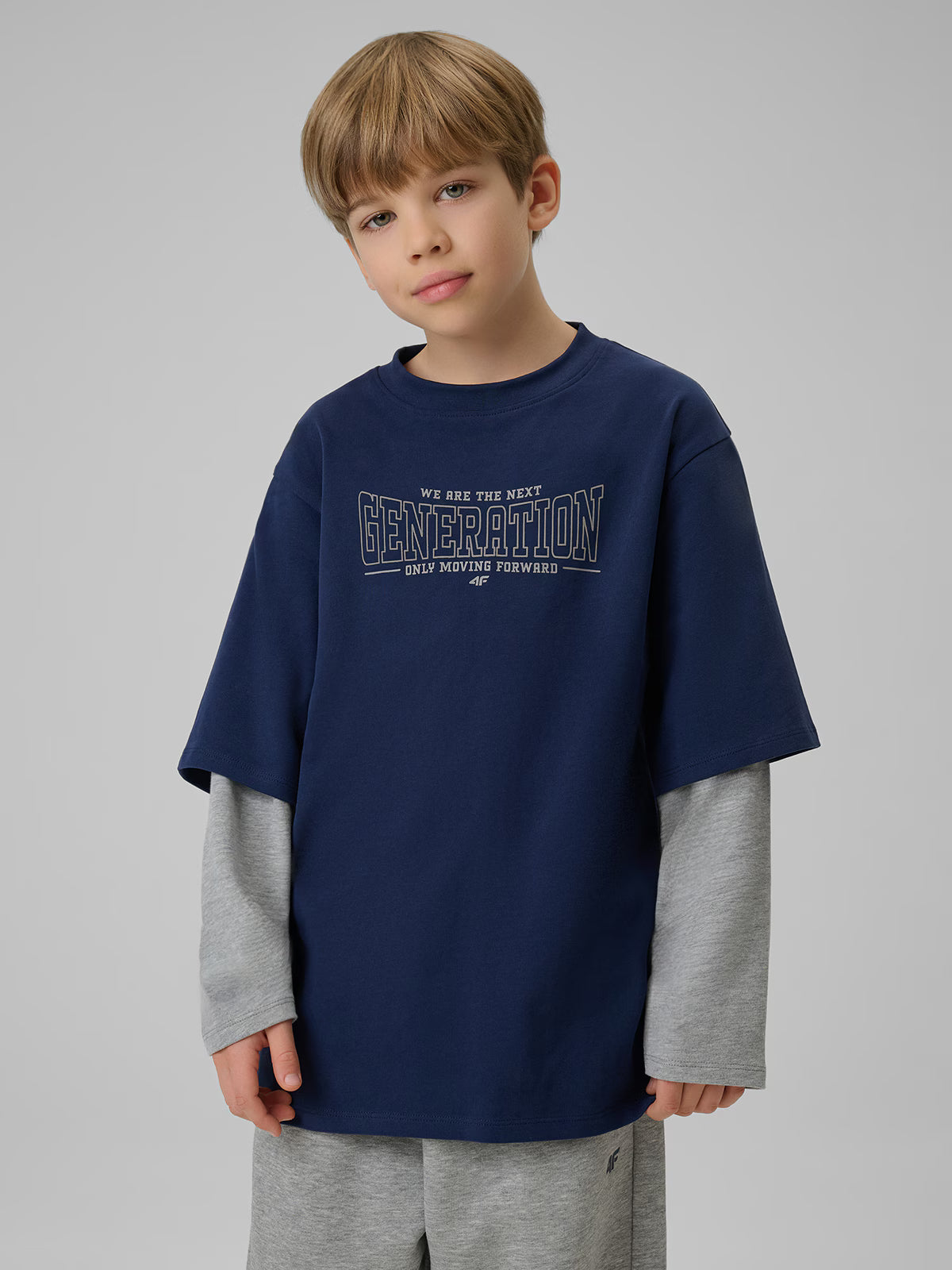 Longsleeve loose z nadrukiem chłopięcy