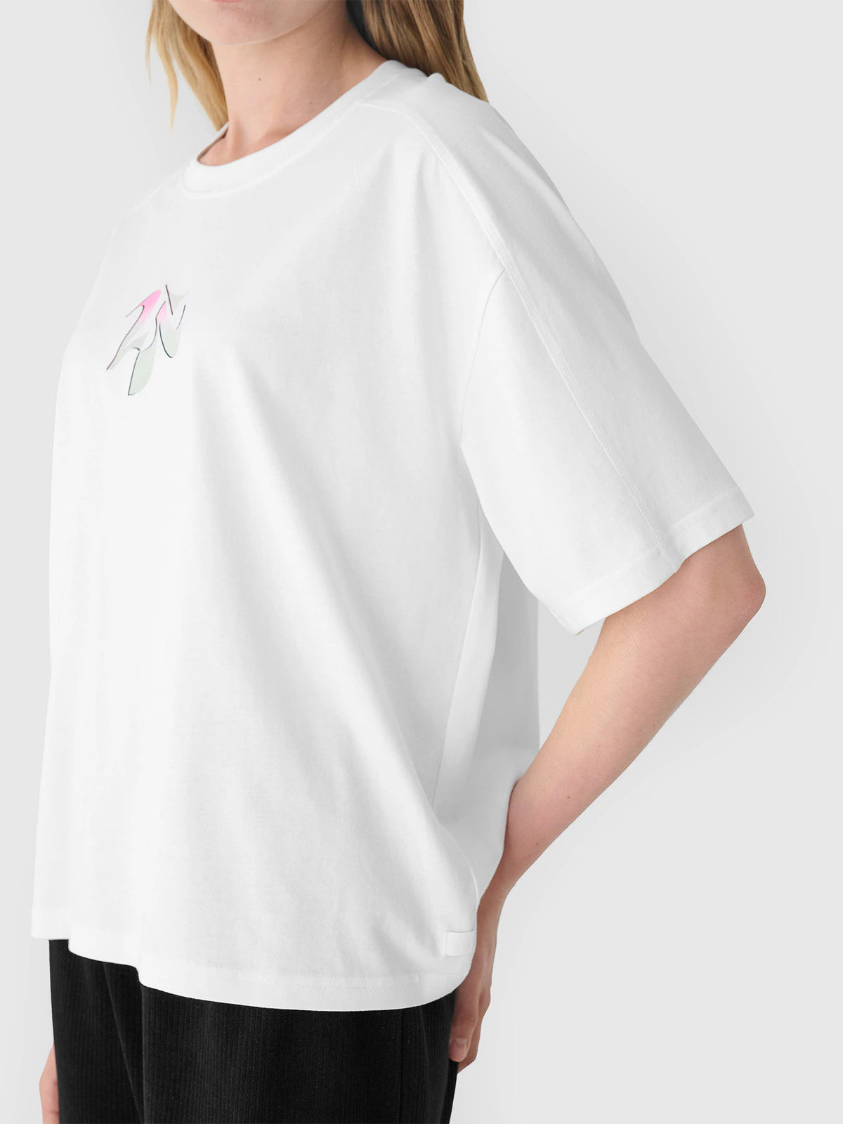 T-shirt oversize z nadrukiem damski