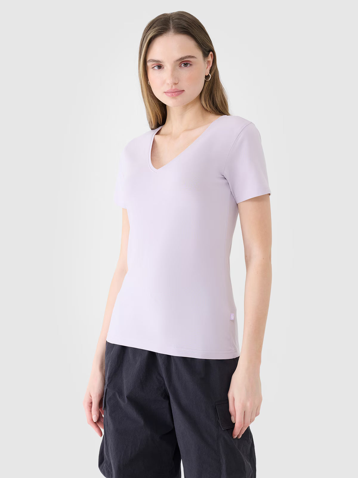 T-shirt slim gładki damski