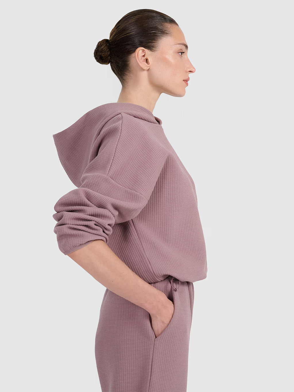 Bluza dresowa z waflowej dzianiny damska