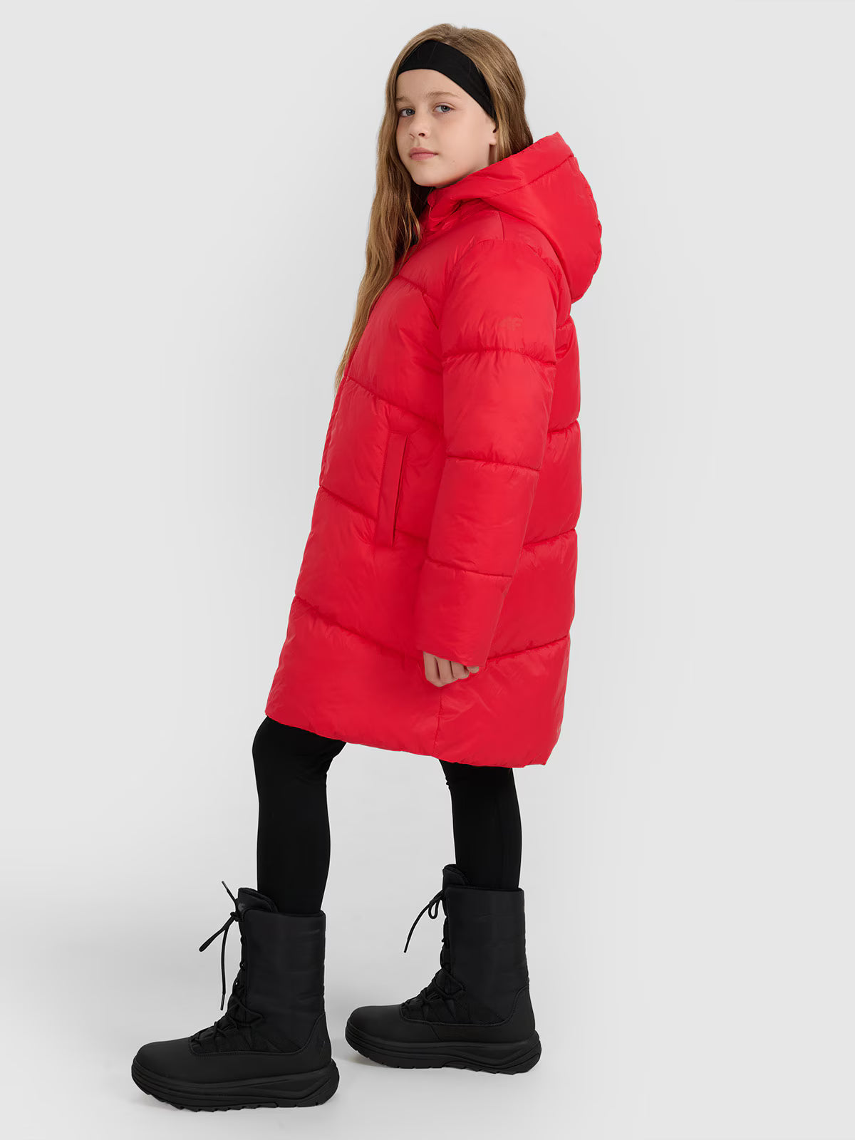 Płaszcz puchowy z wypełnieniem syntetycznym dziewczęcy