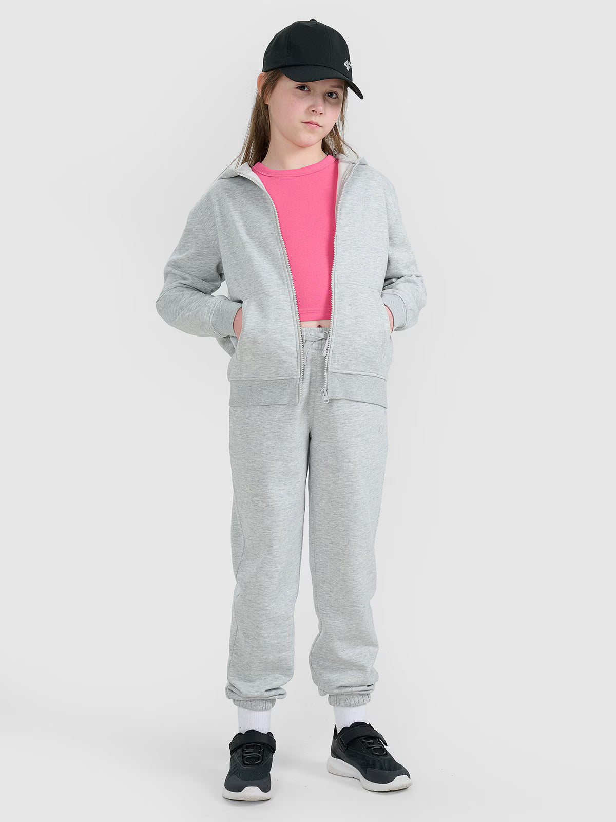 Bluza dresowa rozpinana z kapturem dziewczęca