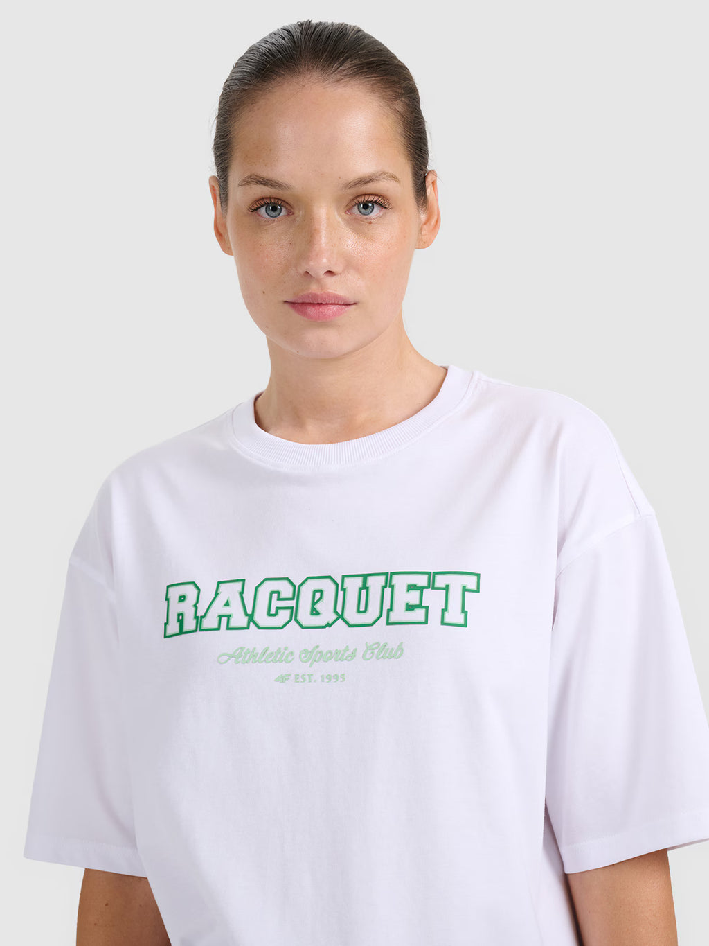 T-shirt oversize z nadrukiem damski