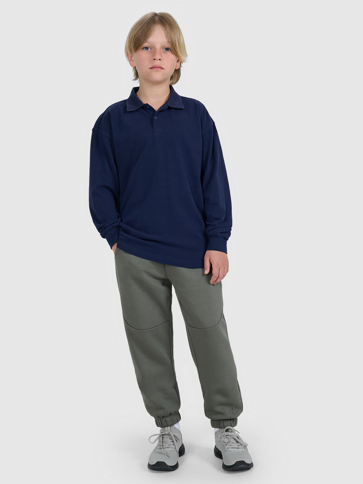 Longsleeve polo regular chłopięcy