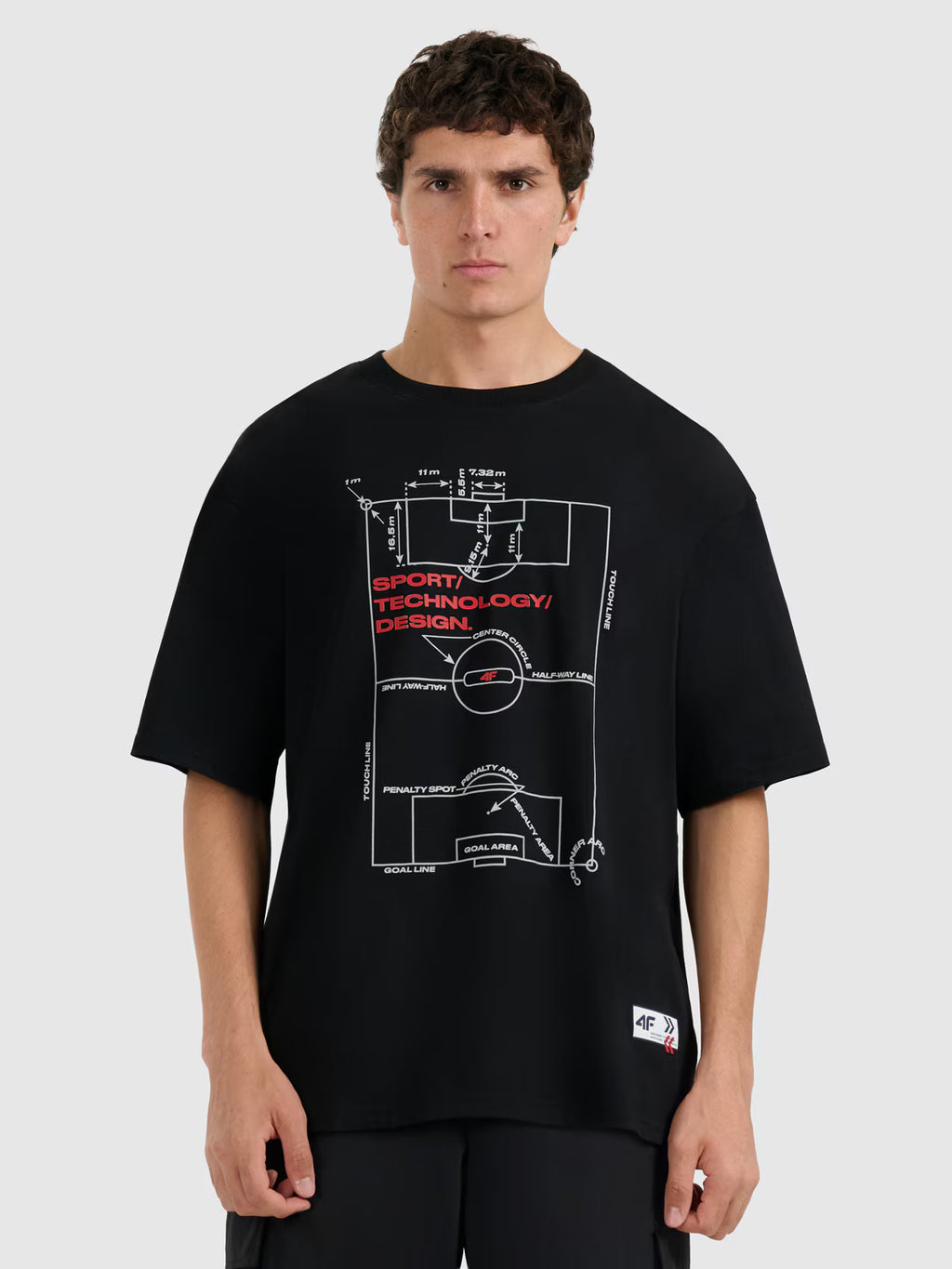T-shirt oversize z nadrukiem męski