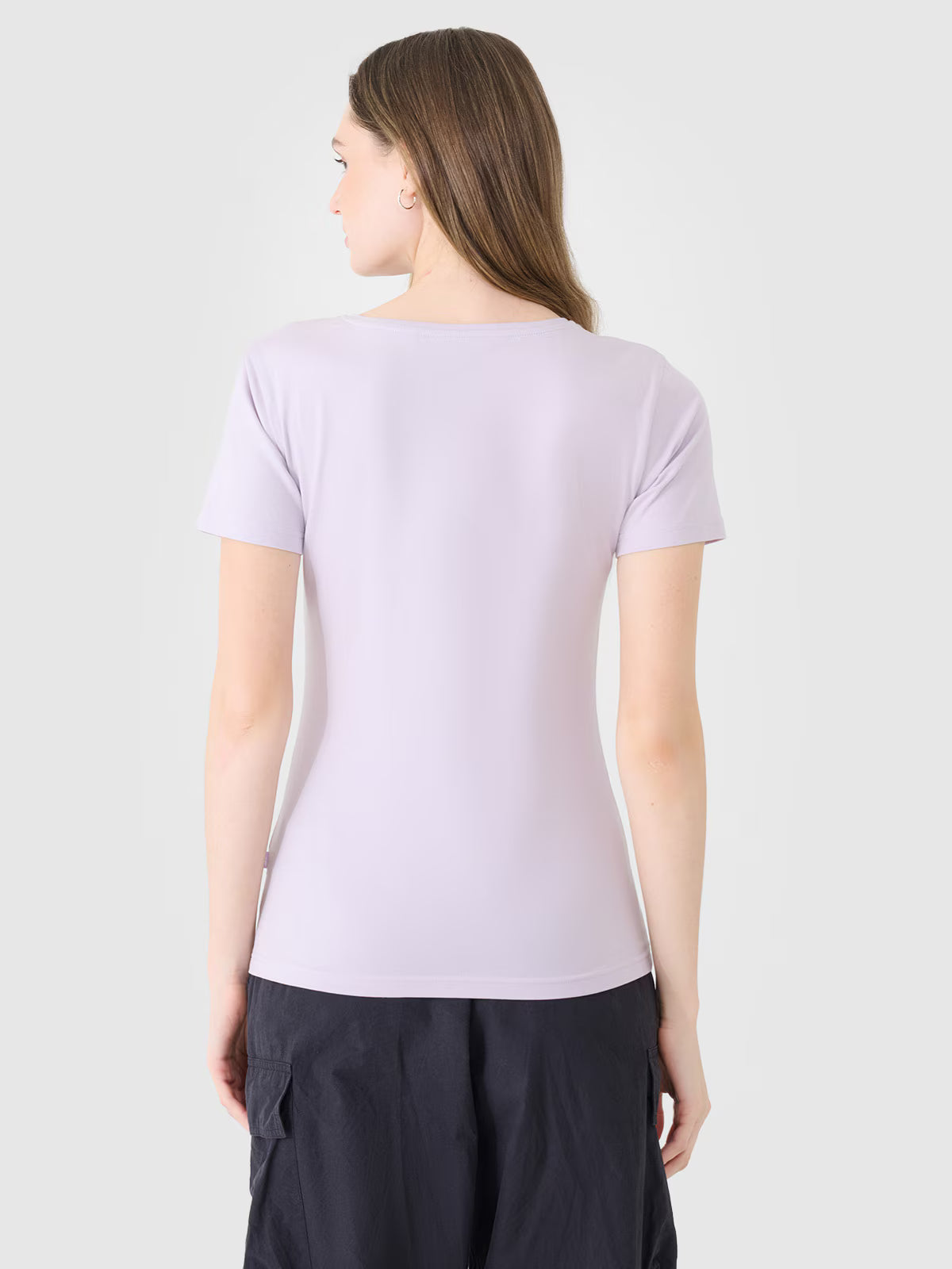 T-shirt slim gładki damski