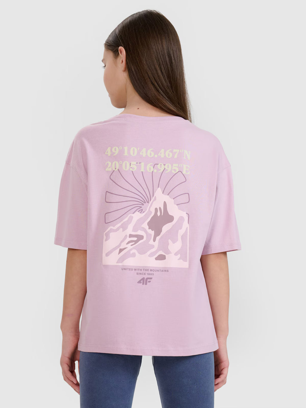 T-shirt oversize z nadrukiem dziewczęcy