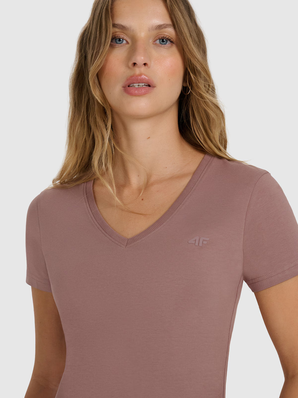 T-shirt slim gładki damski
