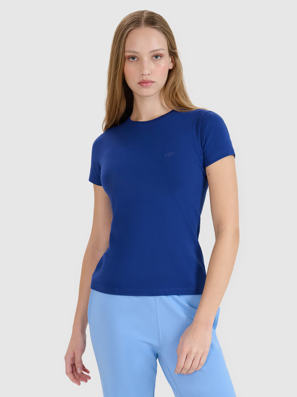 T-shirt slim gładki damski
