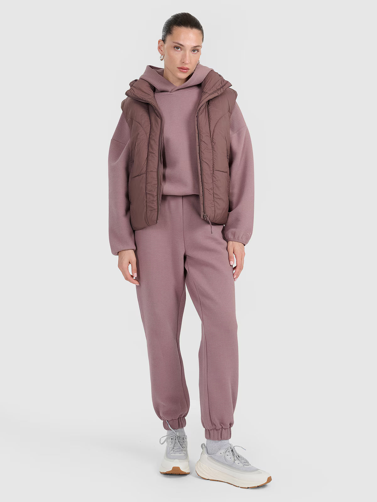 Bluza dresowa z waflowej dzianiny damska