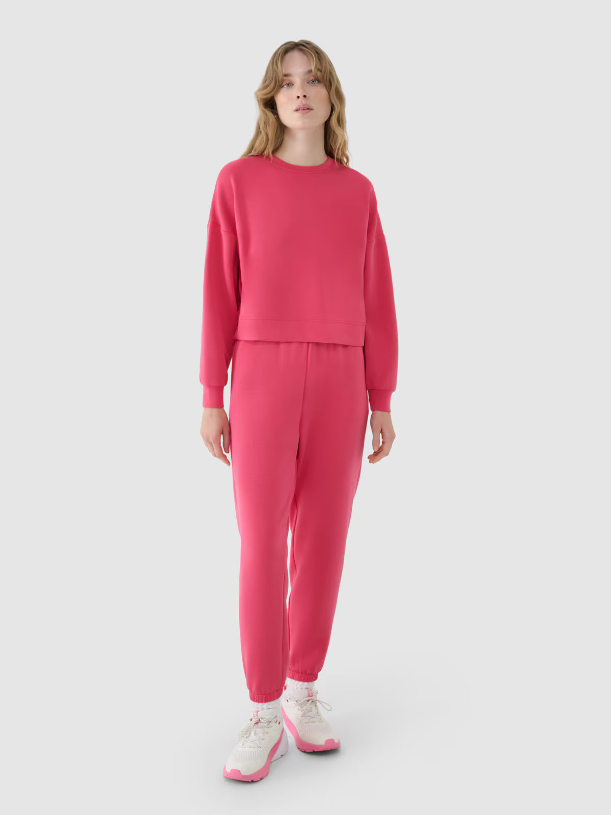 Bluza dresowa nierozpinana z modalem damska