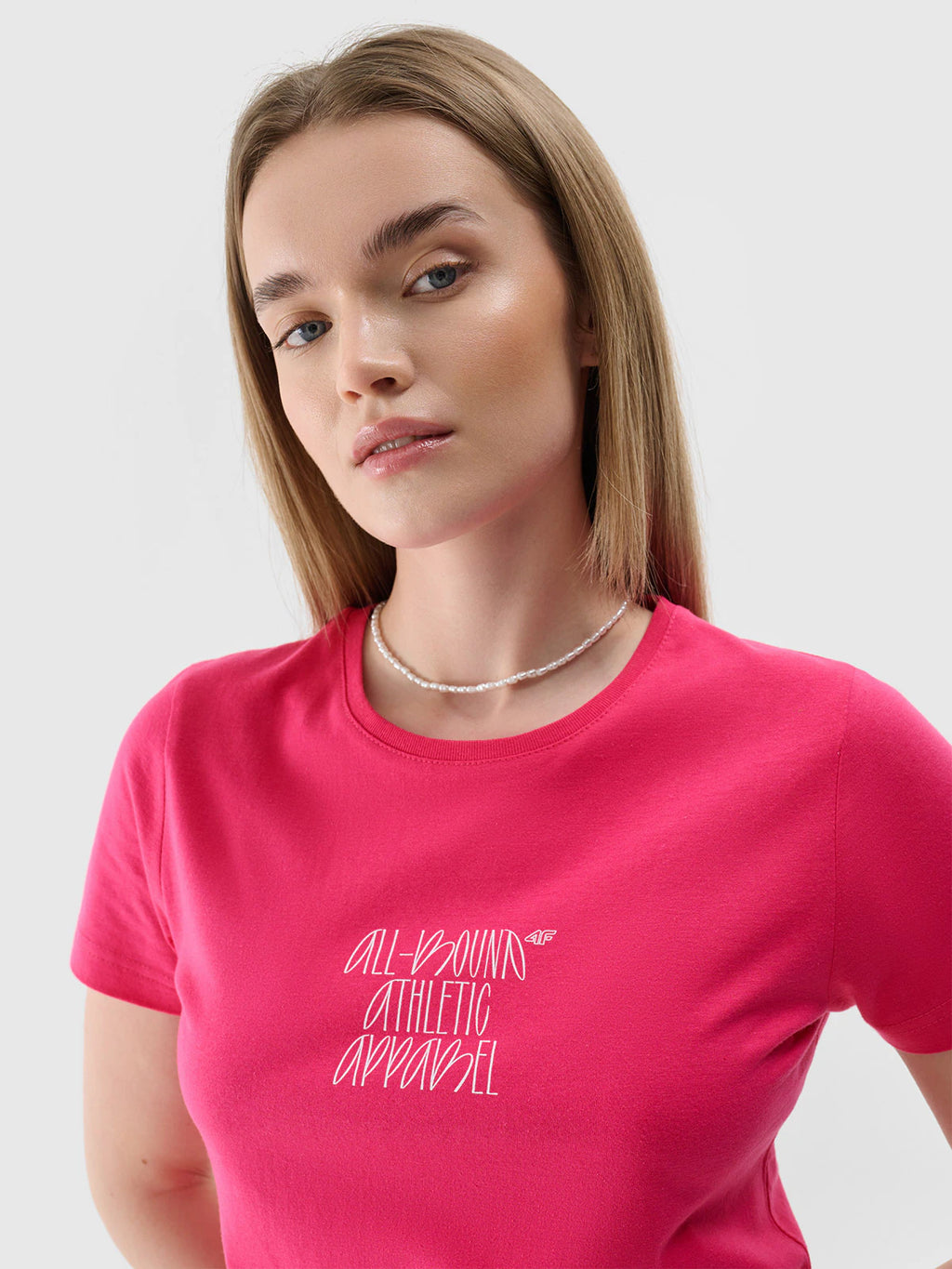 T-shirt slim z nadrukiem damski