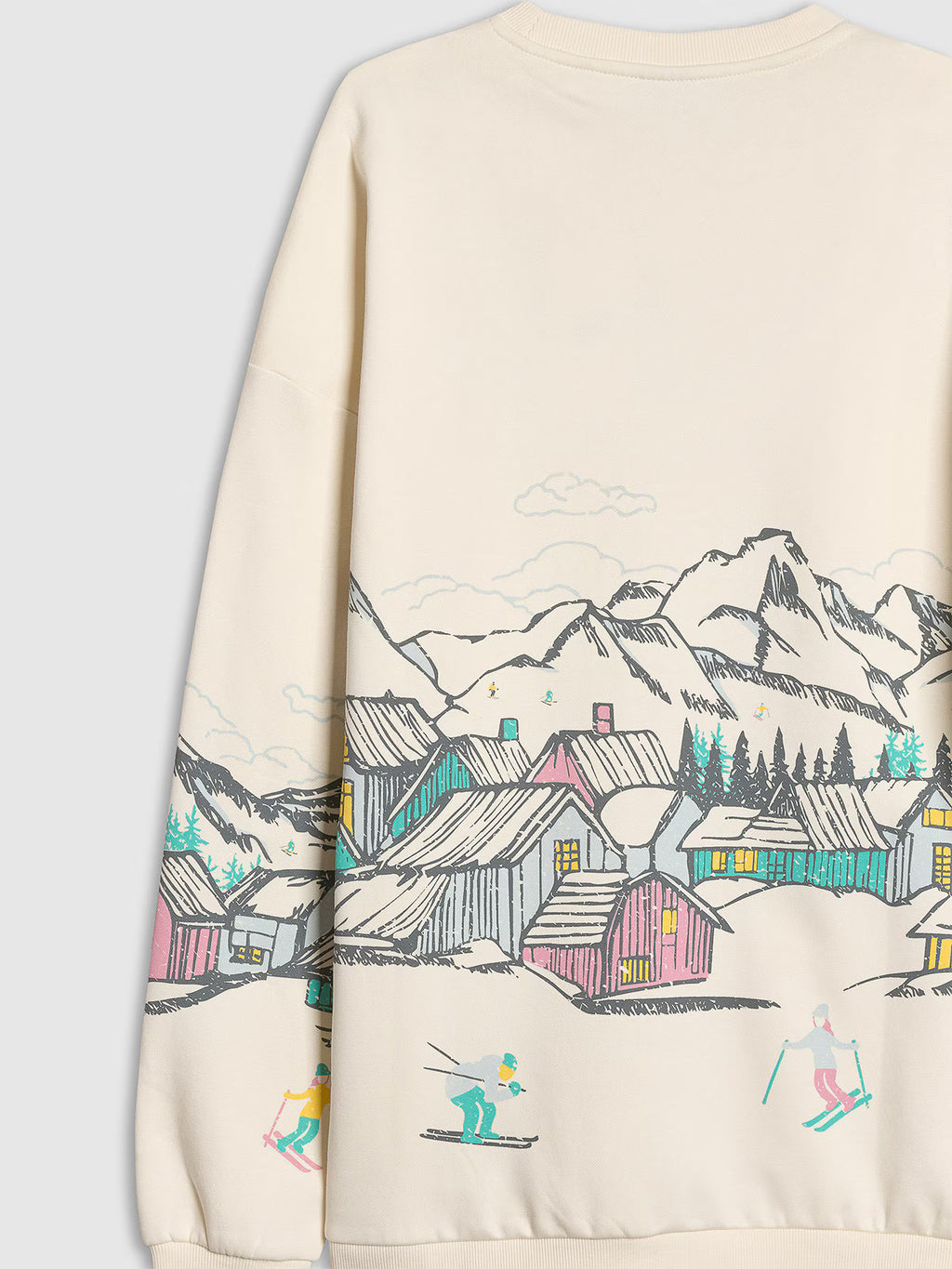Bluza dresowa loose nierozpinana bez kaptura dziewczęca