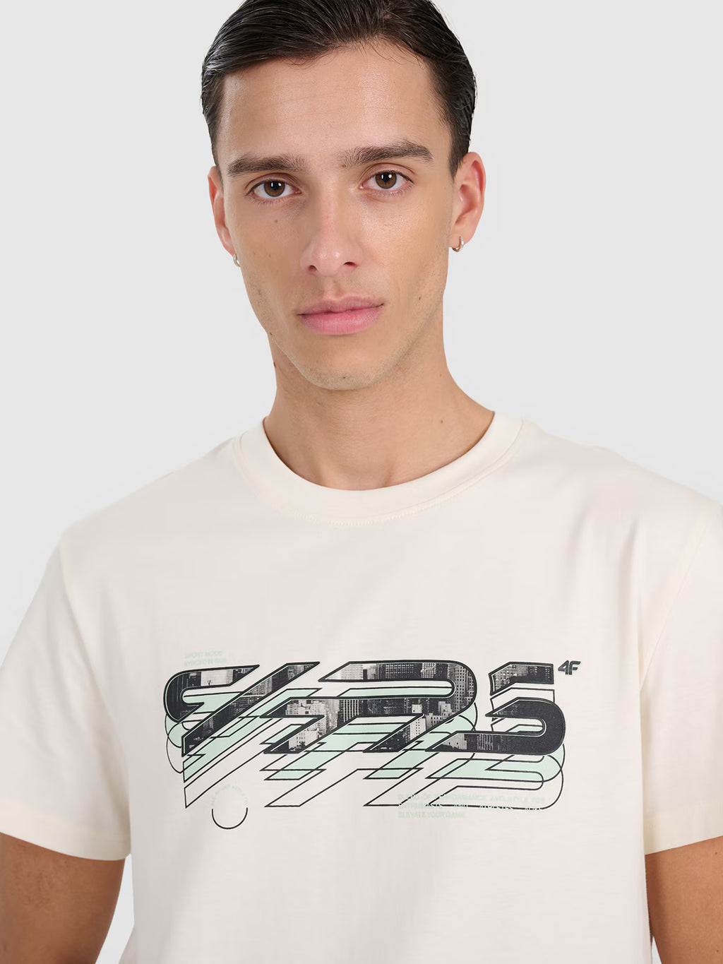 T-shirt regular z nadrukiem męski