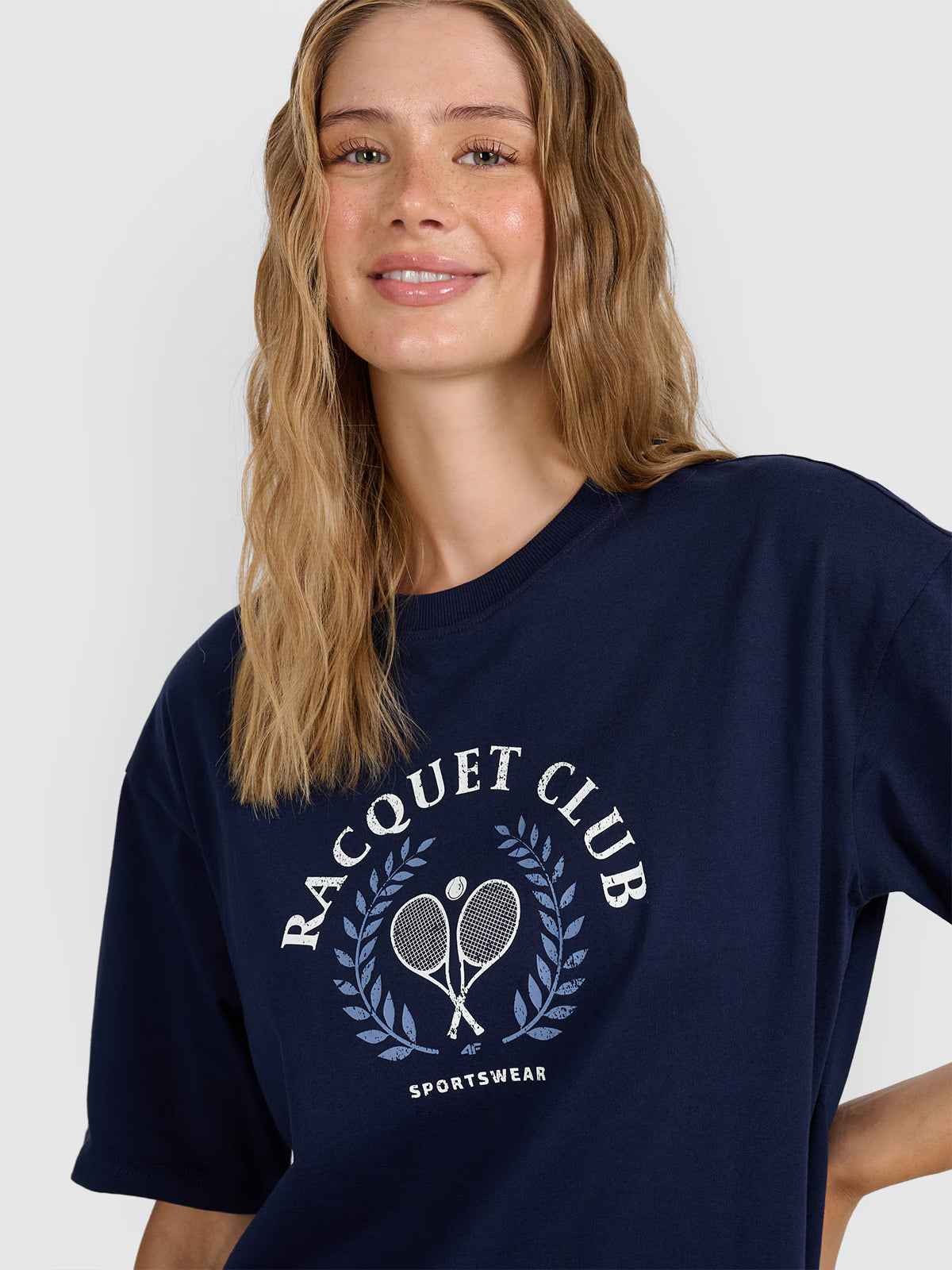 T-shirt oversize z nadrukiem damski