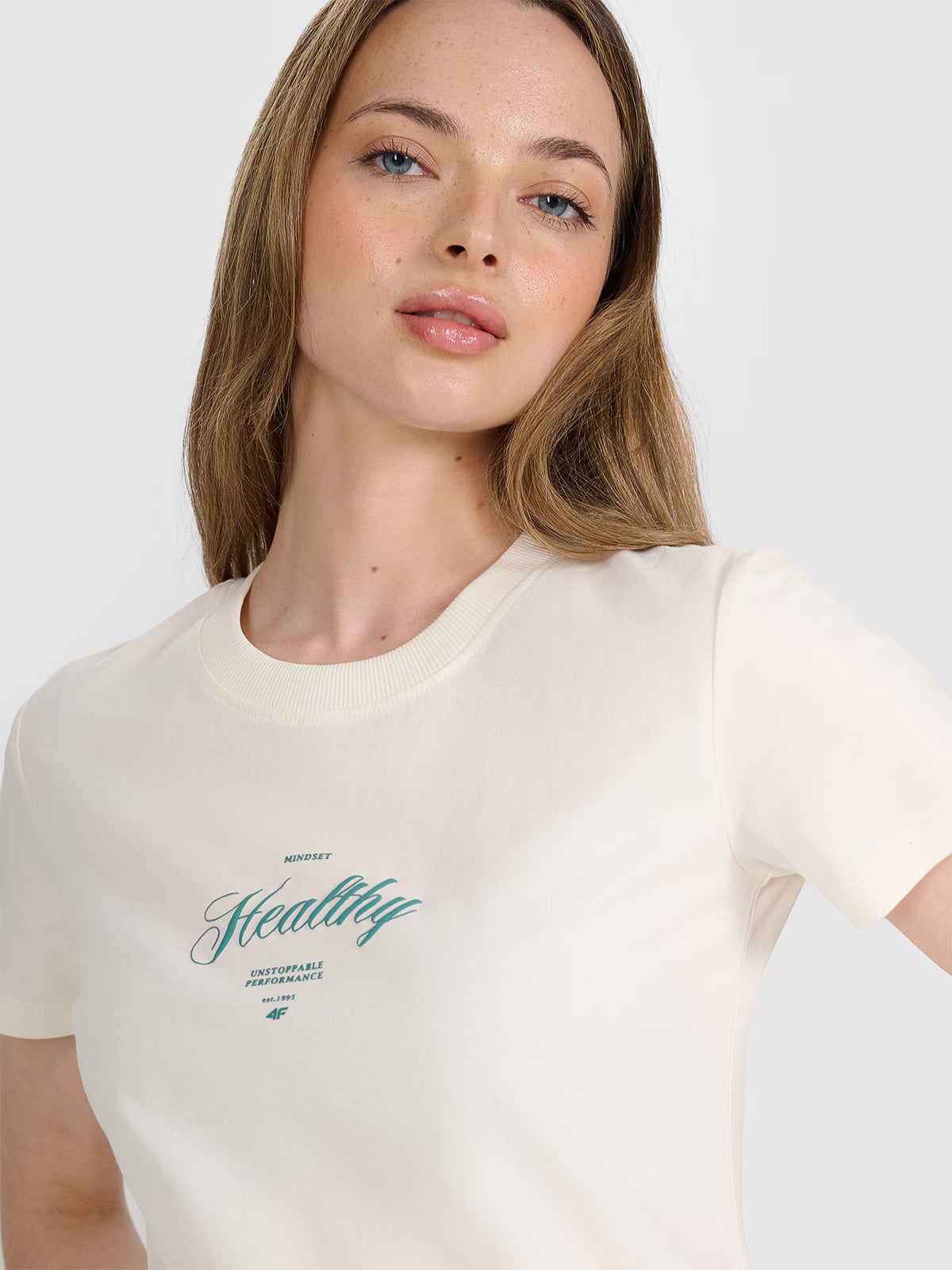 T-shirt regular z nadrukiem damski