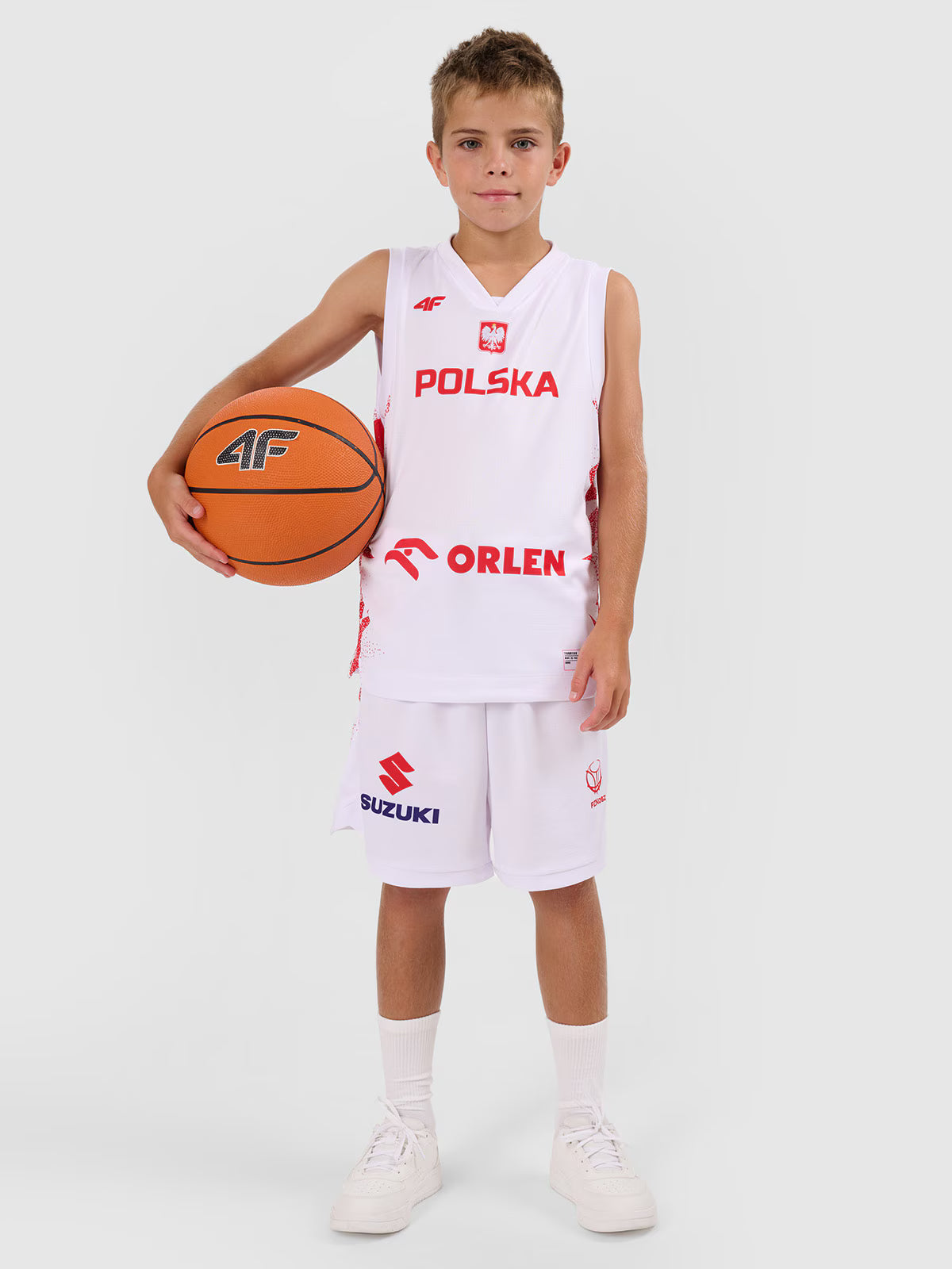 Koszulka reprezentacyjna z możliwością personalizacji dziecięca 4F x PZKOSZ
