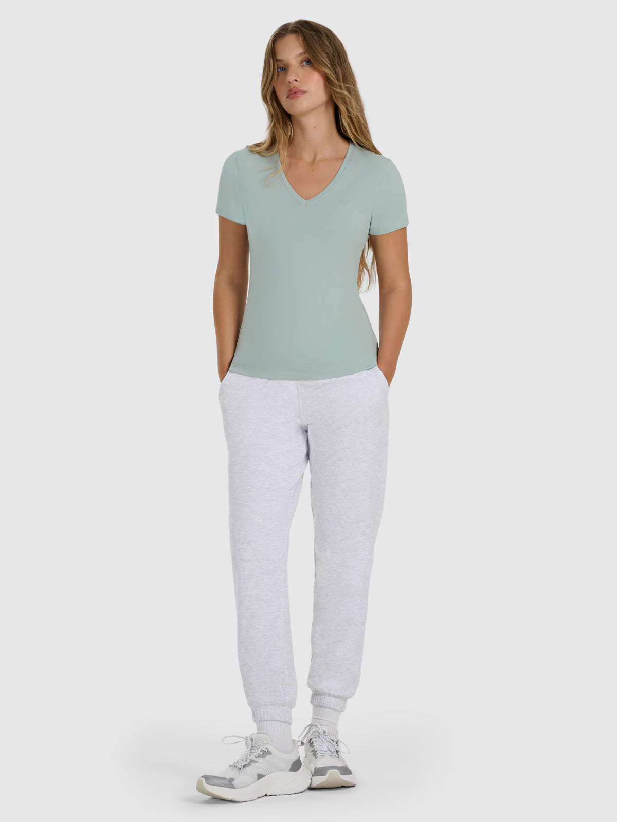 T-shirt slim gładki damski