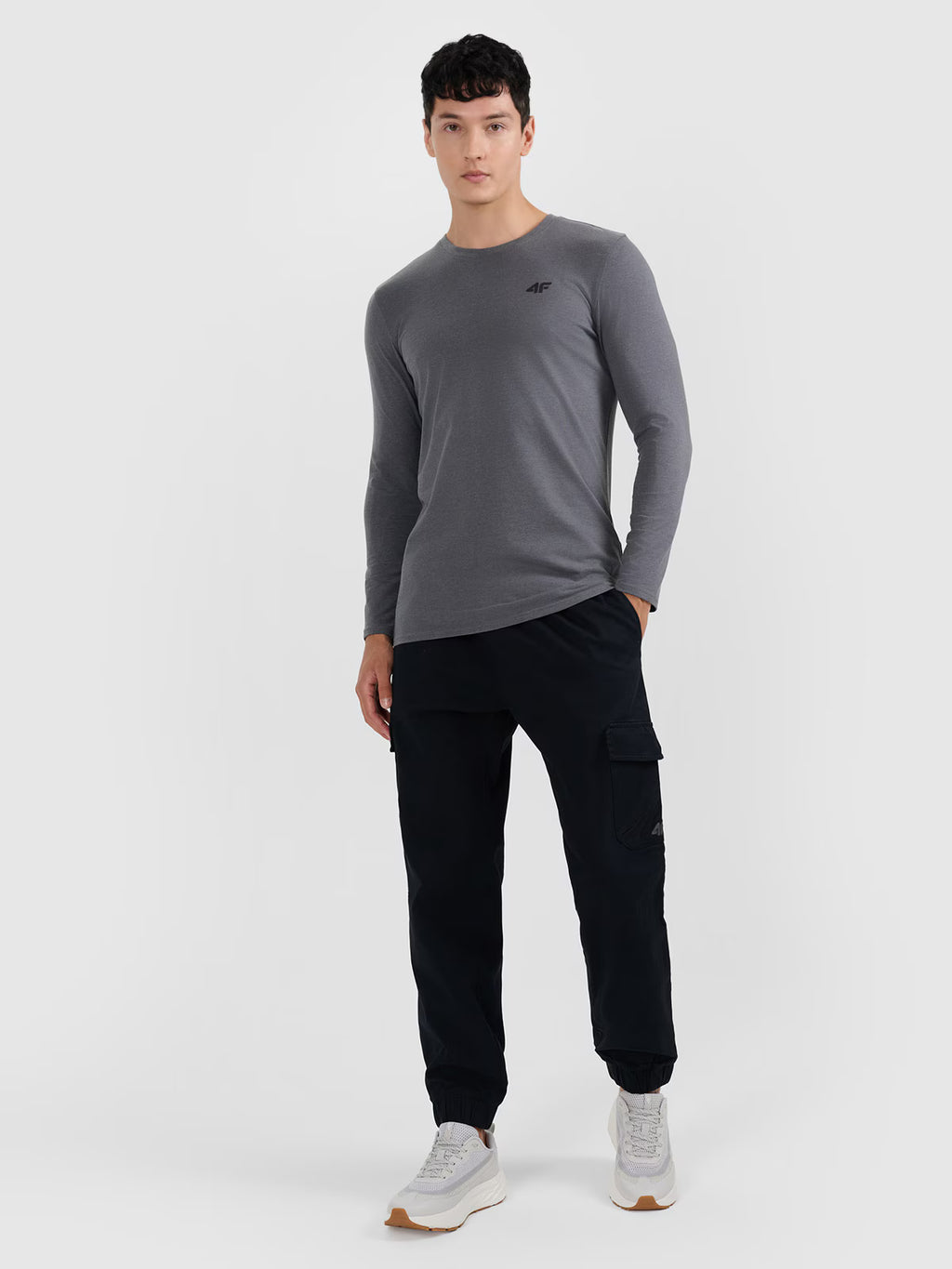 Longsleeve slim gładki męski