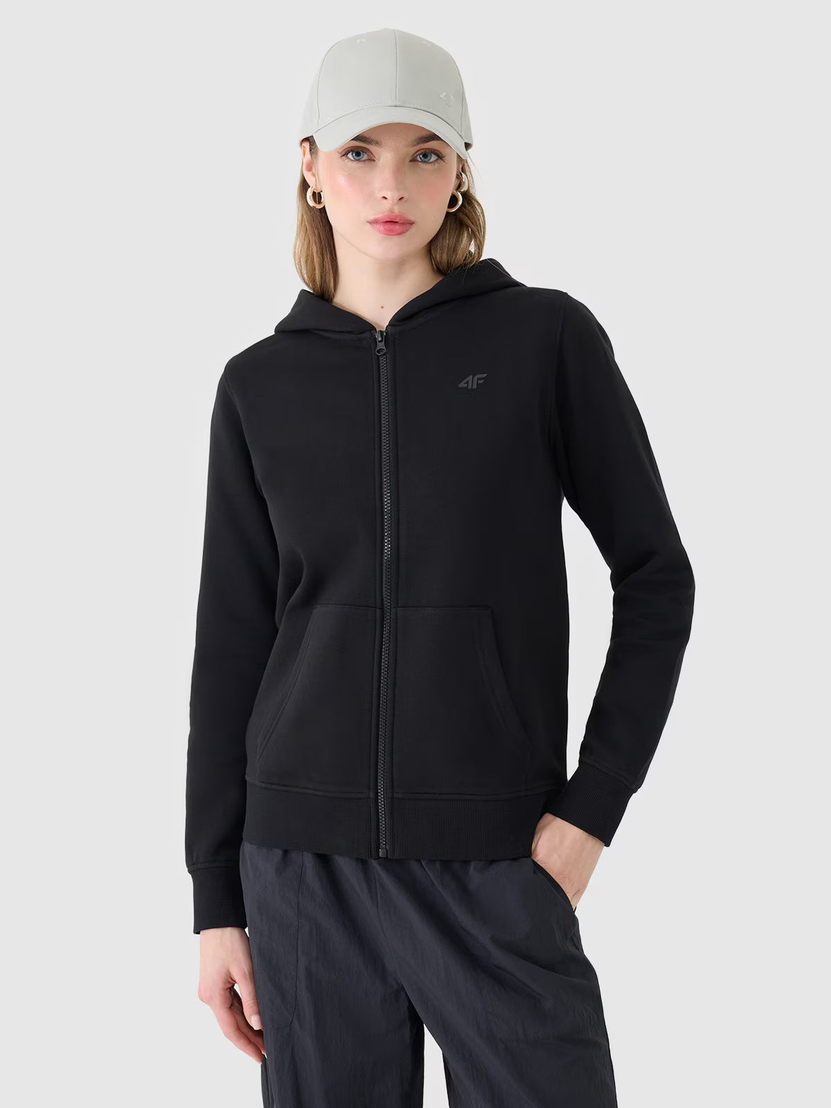 Bluza dresowa rozpinana z kapturem damska