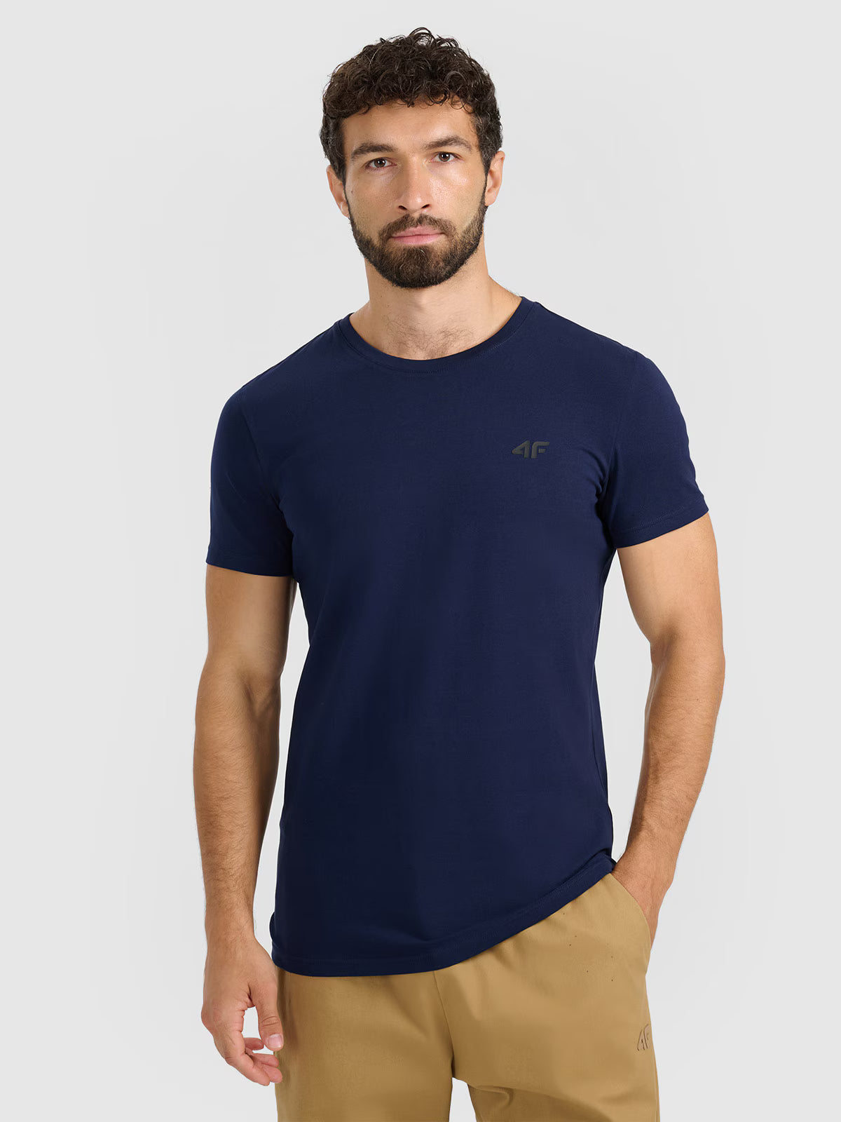 T-shirt slim gładki męski