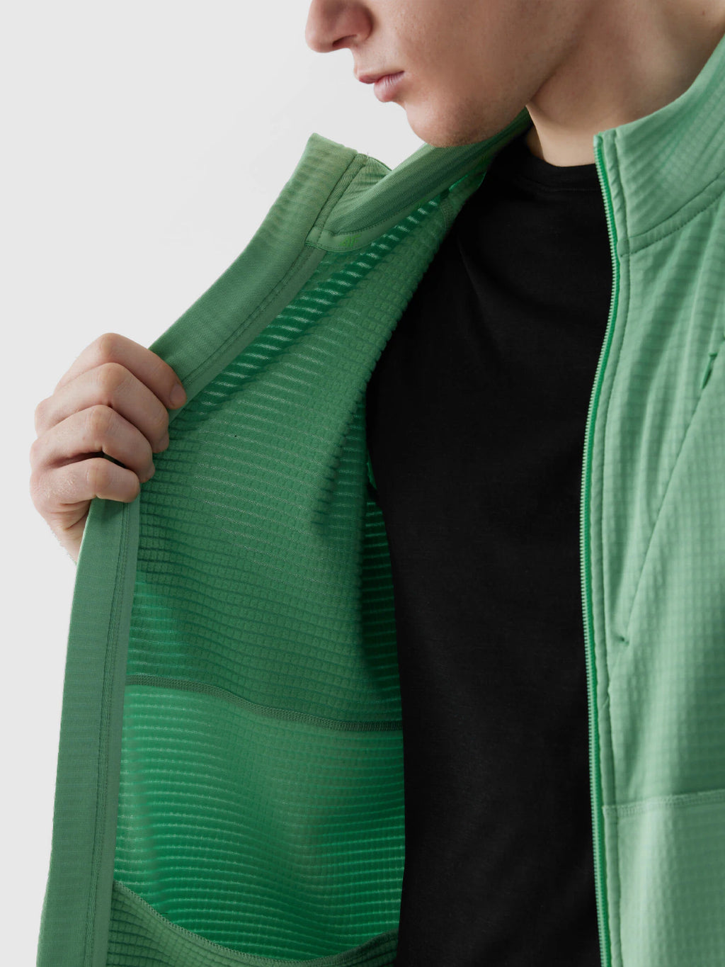 Bluza do biegania w terenie rozpinana bez kaptura męska