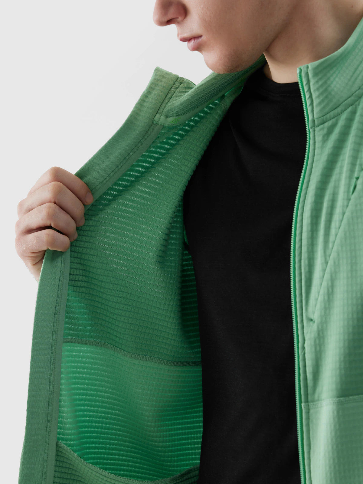 Bluza do biegania w terenie rozpinana bez kaptura męska