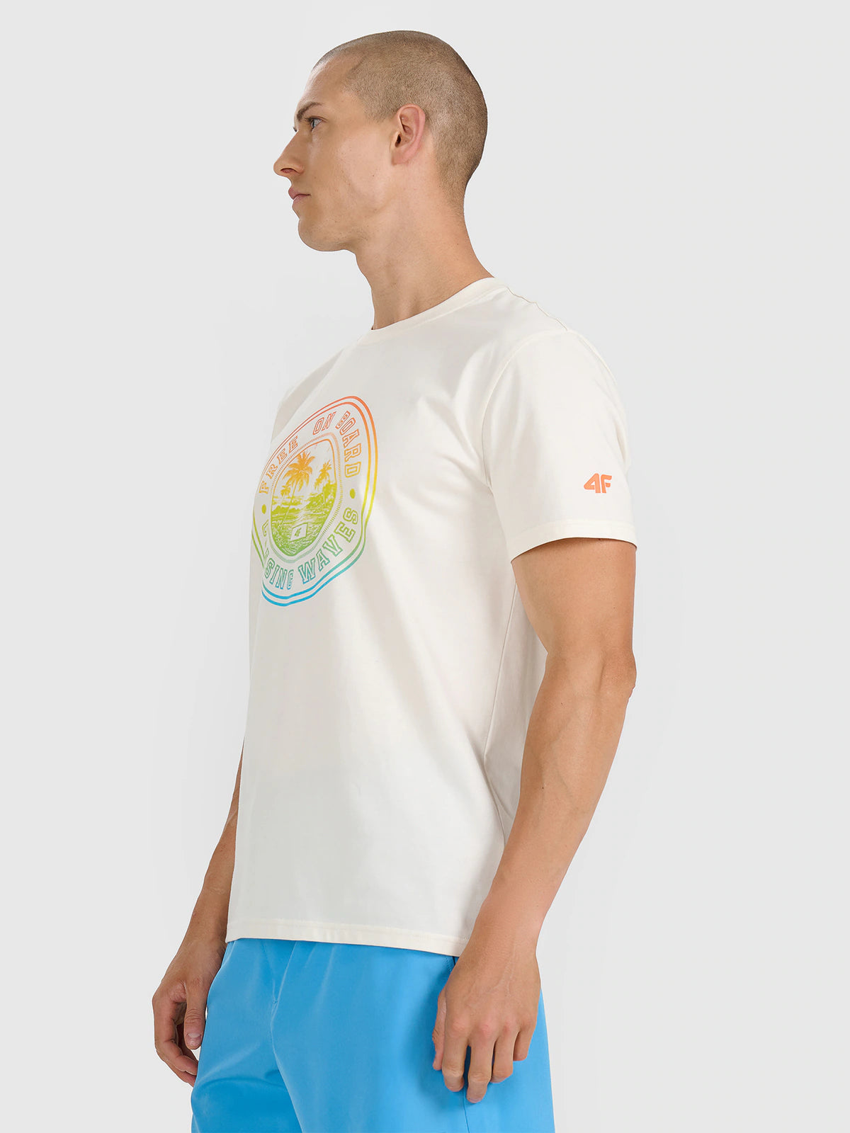 T-shirt regular z nadrukiem męski