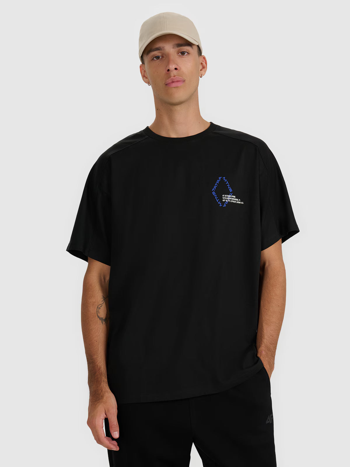 T-shirt oversize z nadrukiem męski