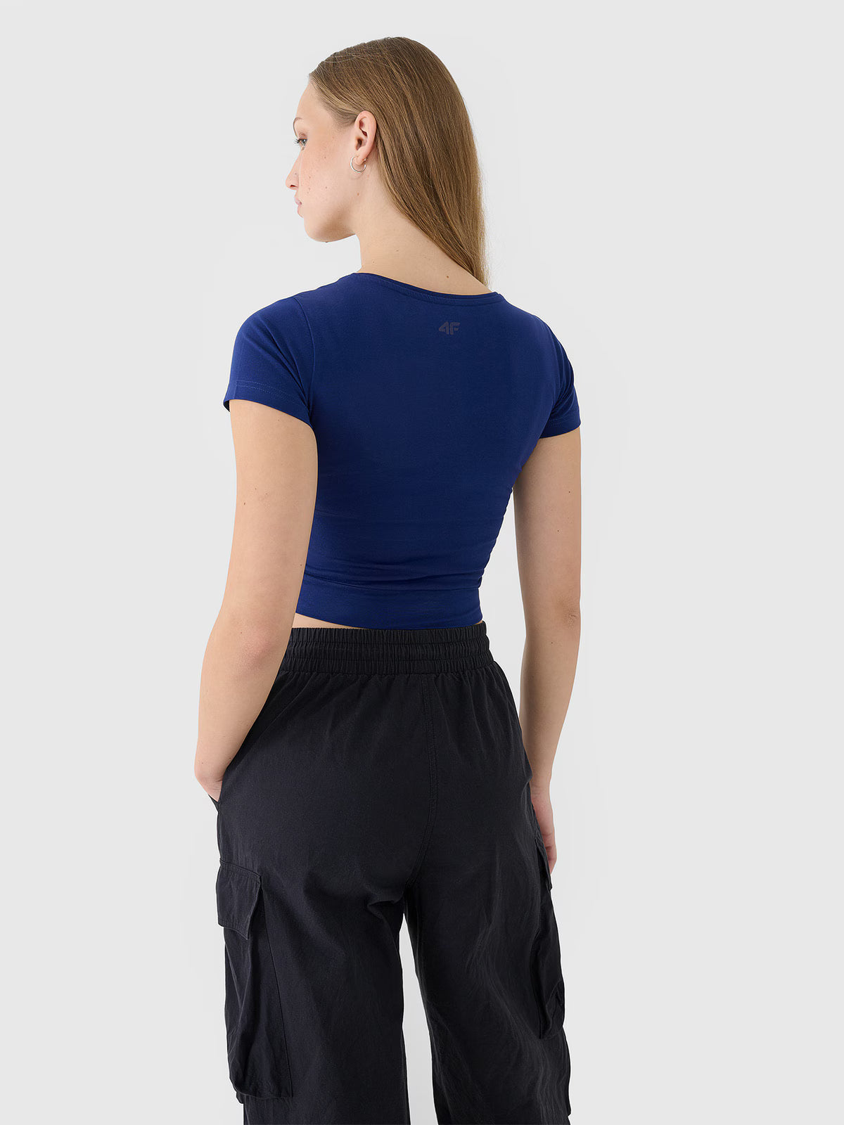 T-shirt crop top gładki damski