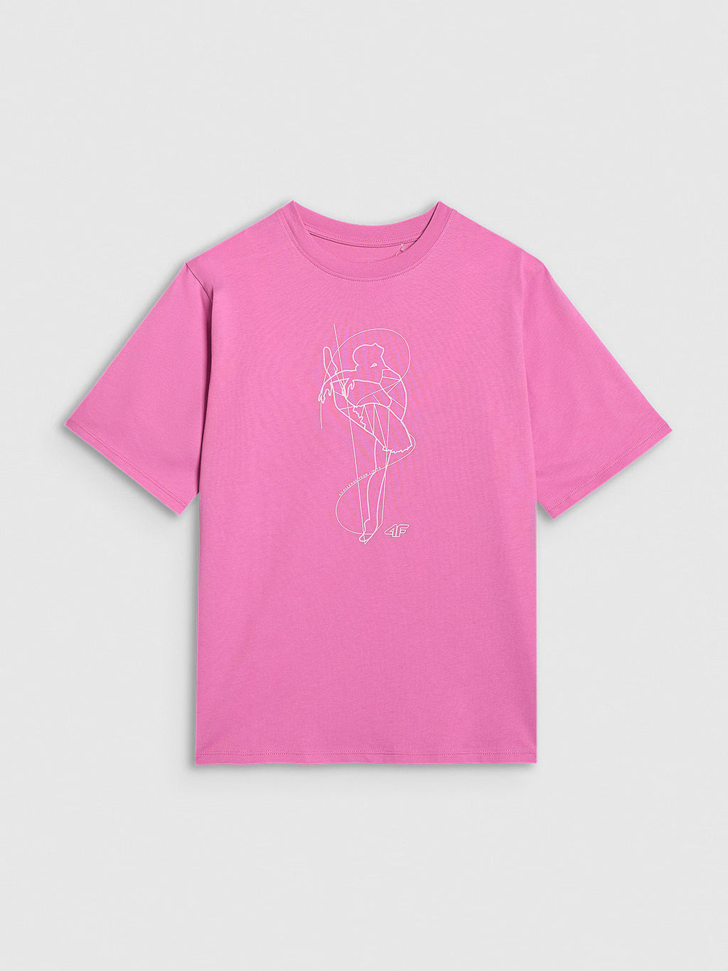T-shirt oversize z nadrukiem dziewczęcy