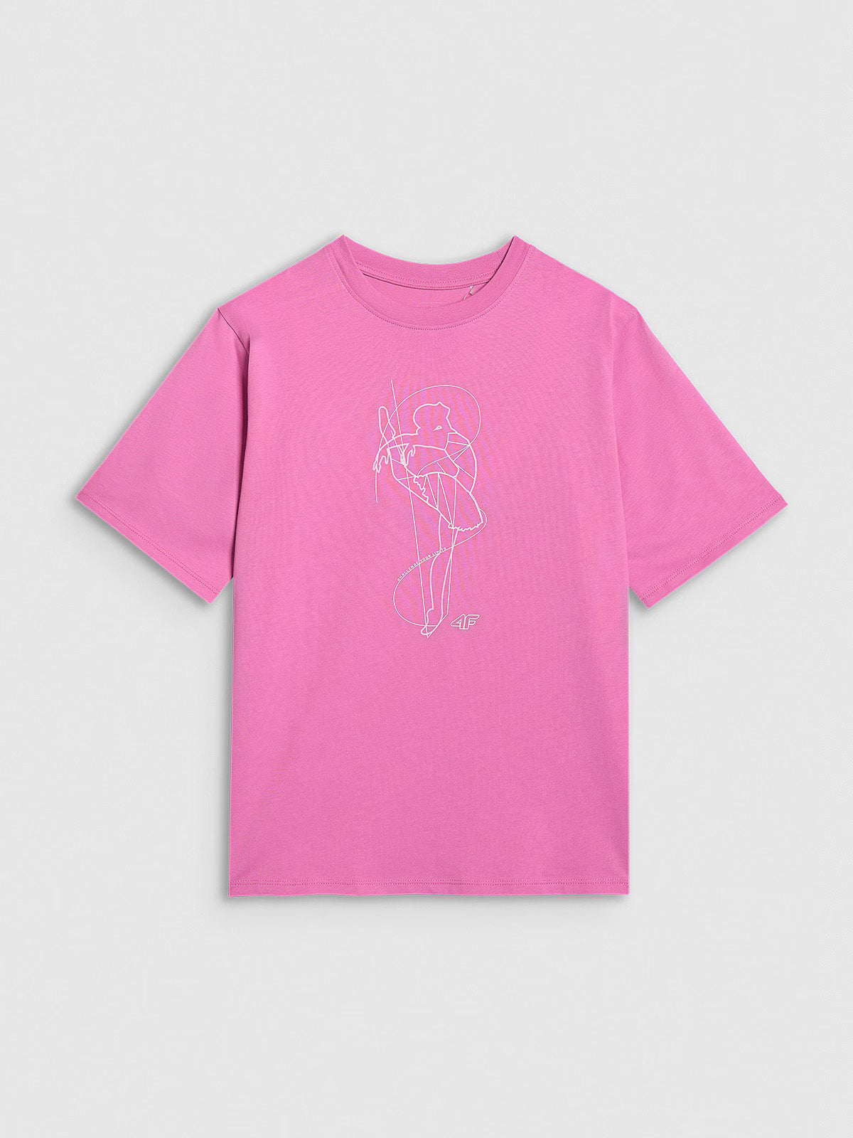 T-shirt oversize z nadrukiem dziewczęcy