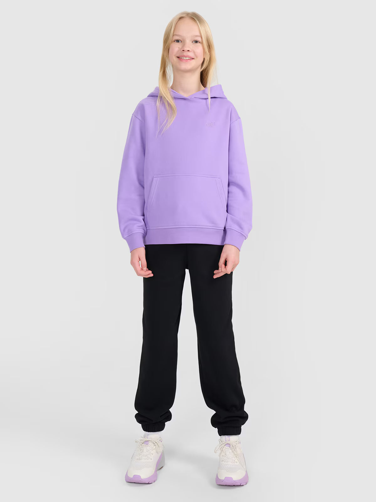 Bluza dresowa nierozpinana z kapturem dziewczęca