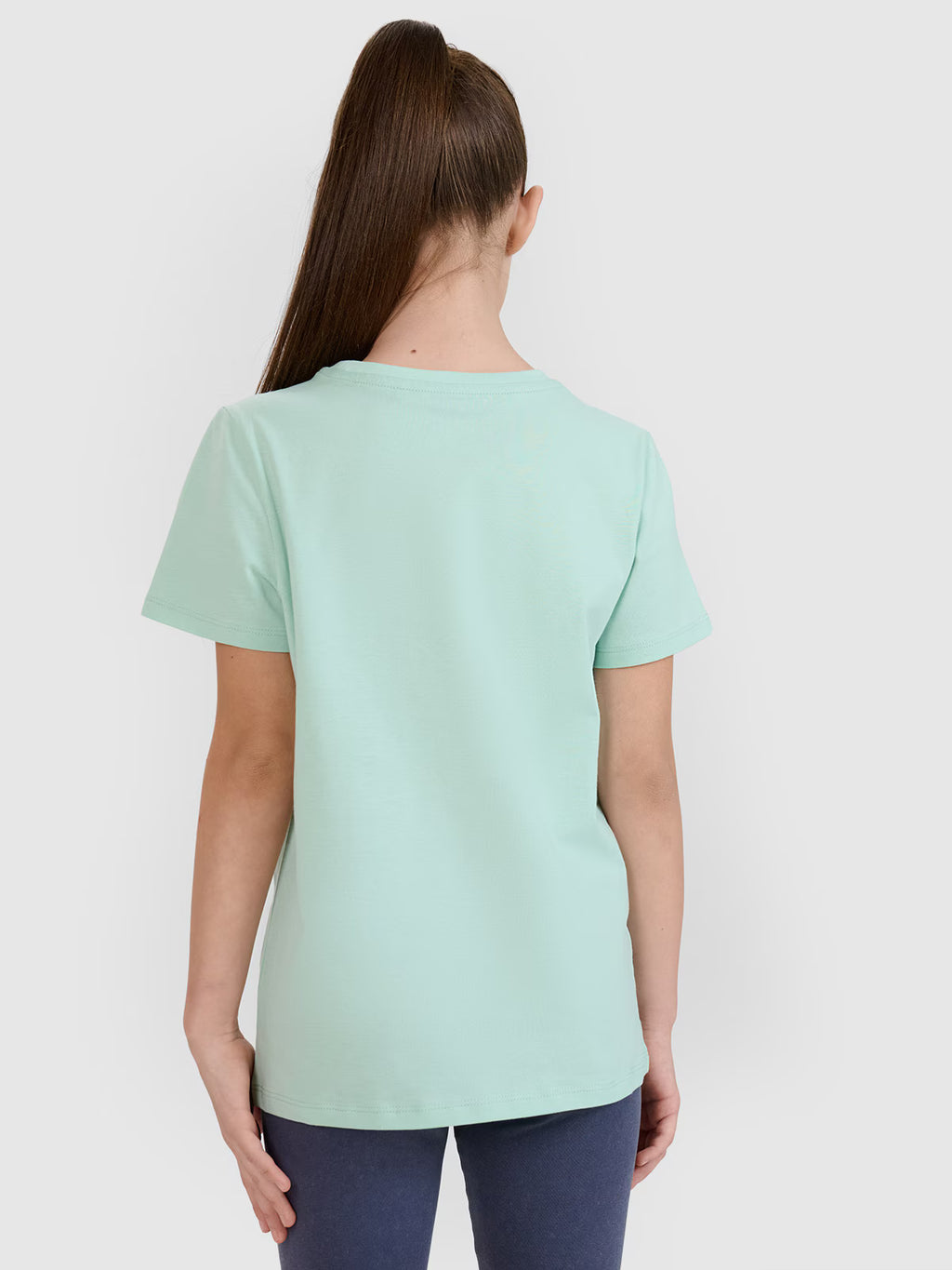 T-shirt regular gładki dziewczęcy